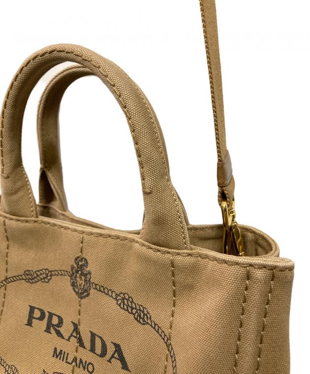 中古・古着通販】PRADA (プラダ) 2WAYキャンバストートバッグ ベージュ
