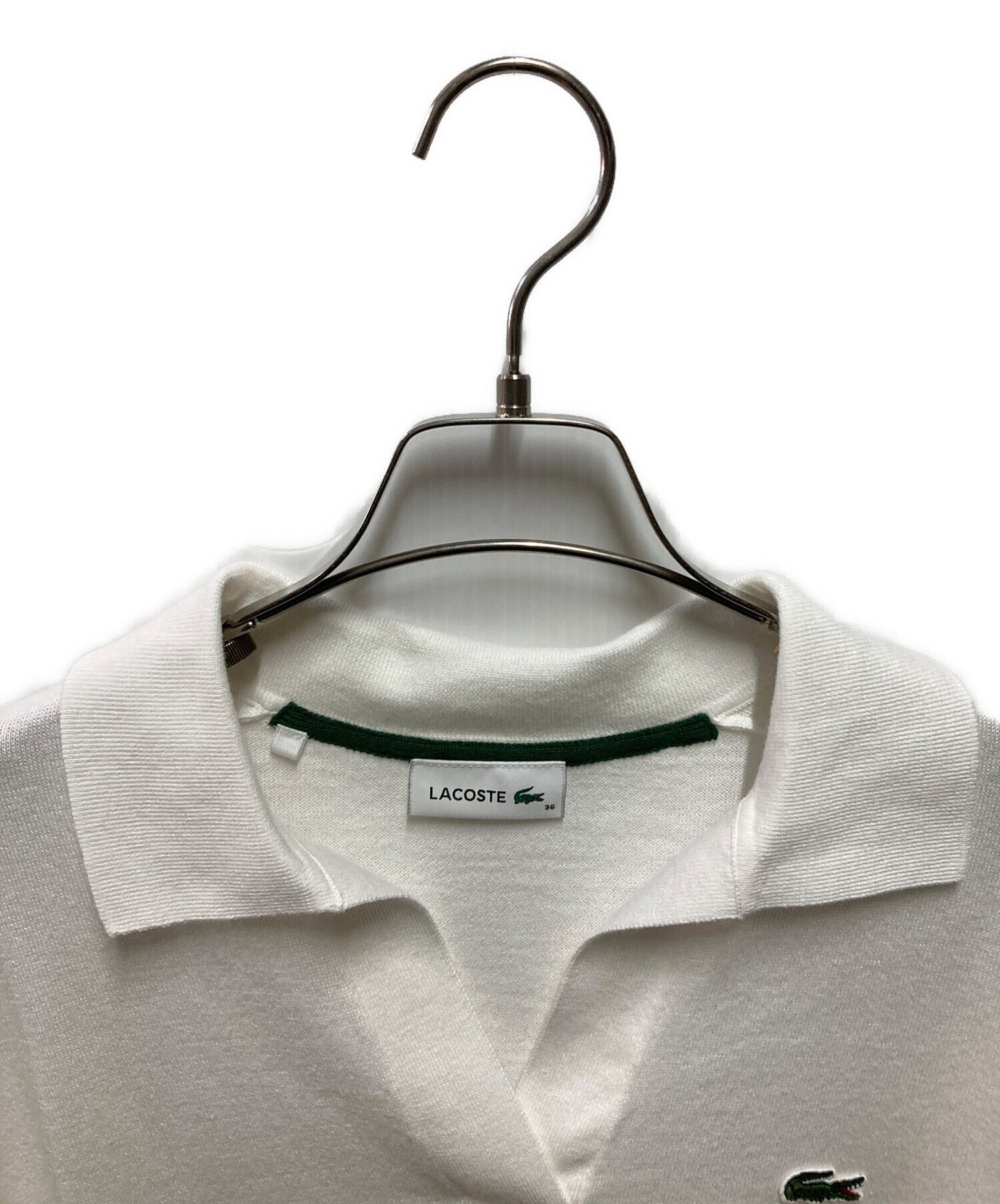 中古・古着通販】LACOSTE (ラコステ) ニットポロシャツ ホワイト