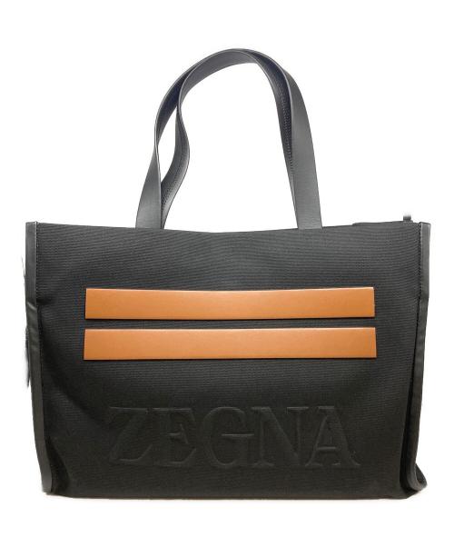 ZEGNA トートバッグ 未使用品 中古・古着通販】ZEGNA (ゼニア) COTTON AND LEATHER TOTE BAG