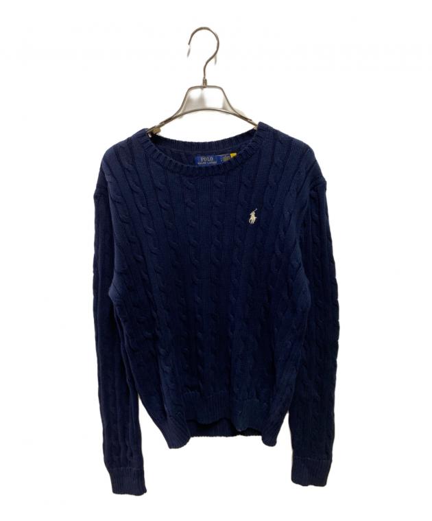 ラスト2点！【新品タグ付き】ポロ ラルフローレン ケーブルニット 紺ネイビーM 中古・古着通販】POLO RALPH LAUREN (ポロ・ラルフローレン) ケーブル