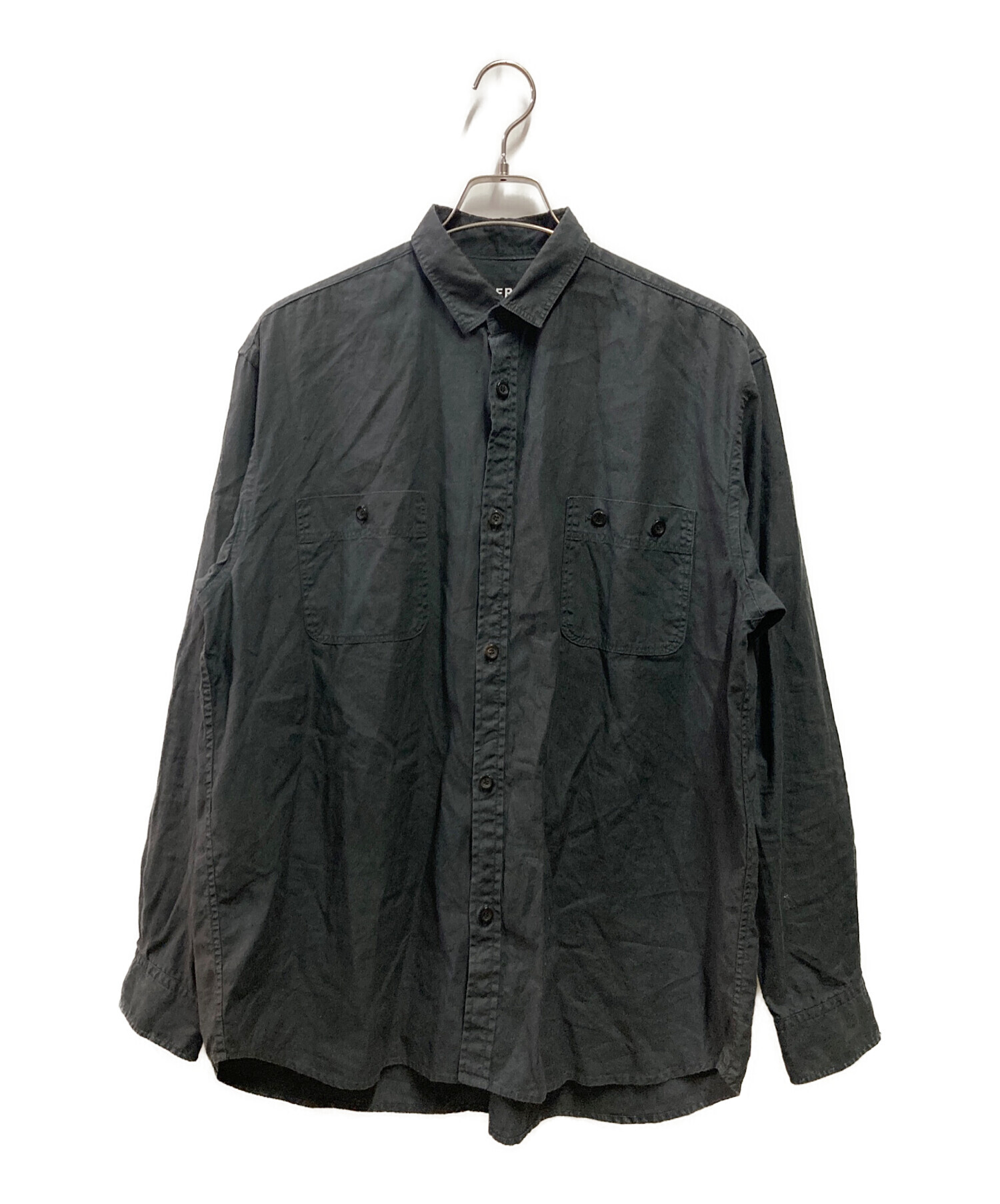 中古・古着通販】AUBERGE (オーベルジュ) リネン混シャツ ブラック