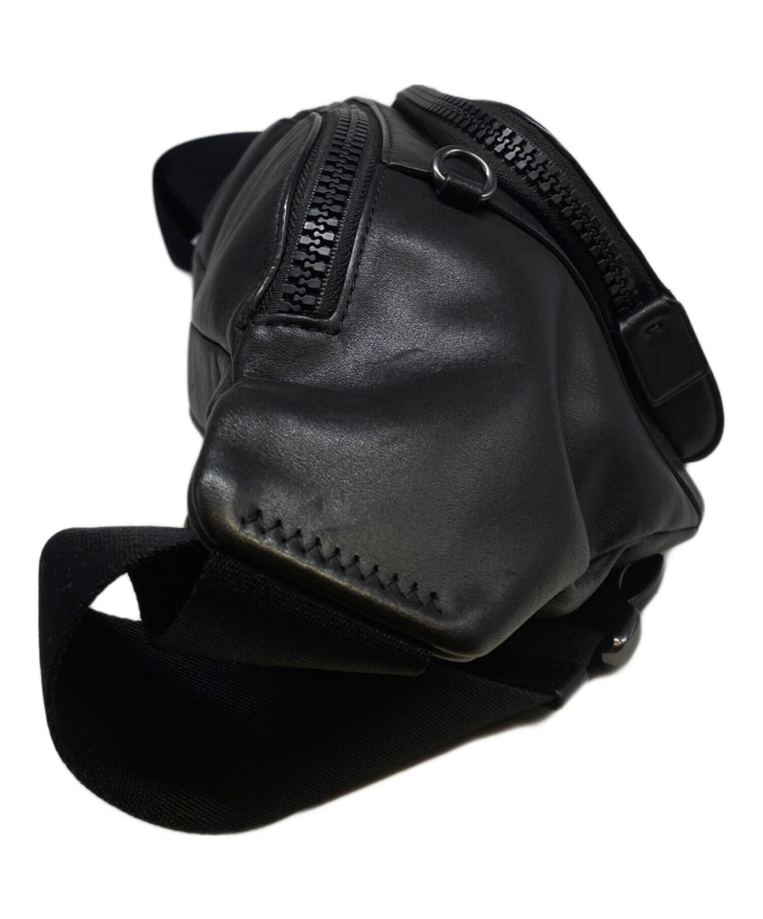 中古・古着通販】COACH (コーチ) カーフレザーウエストポーチ ブラック