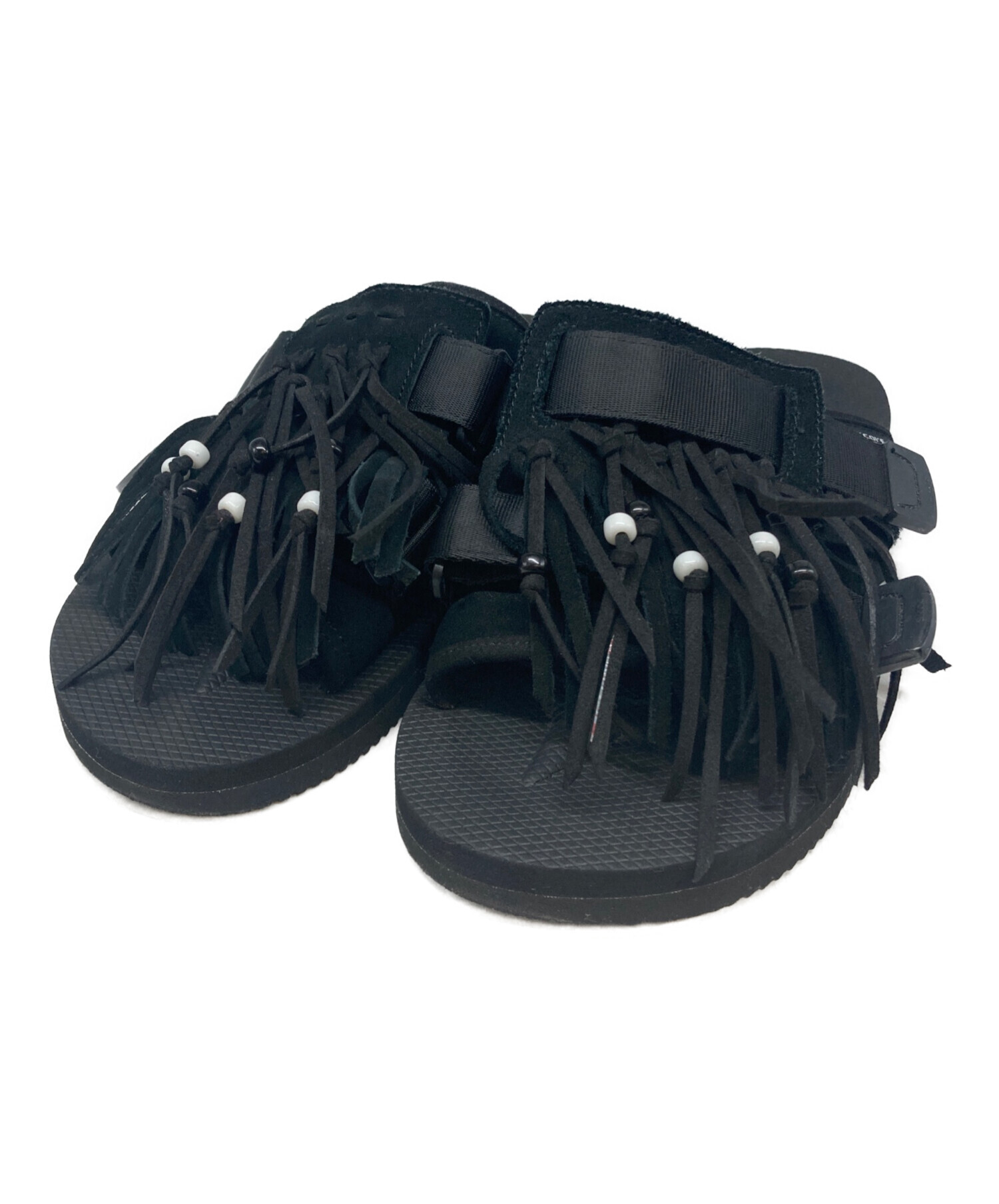 Suicoke スイコック サンダル 26cm 黒 【古着】【中古】 中古・古着通販】suicoke (スイコック) フリンジ ストラップ サンダル