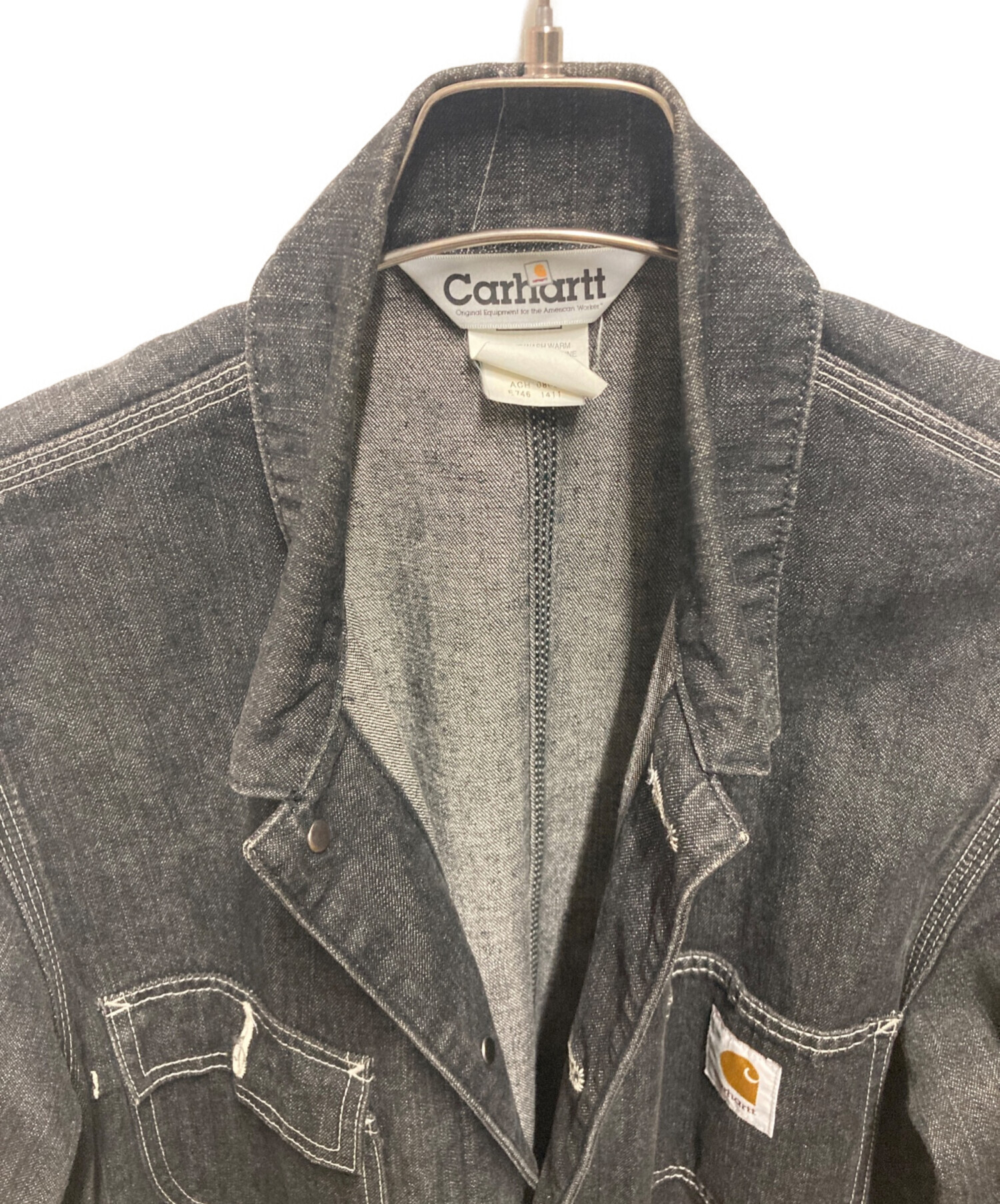 中古・古着通販】CarHartt (カーハート) デニムカバーオール ブラック