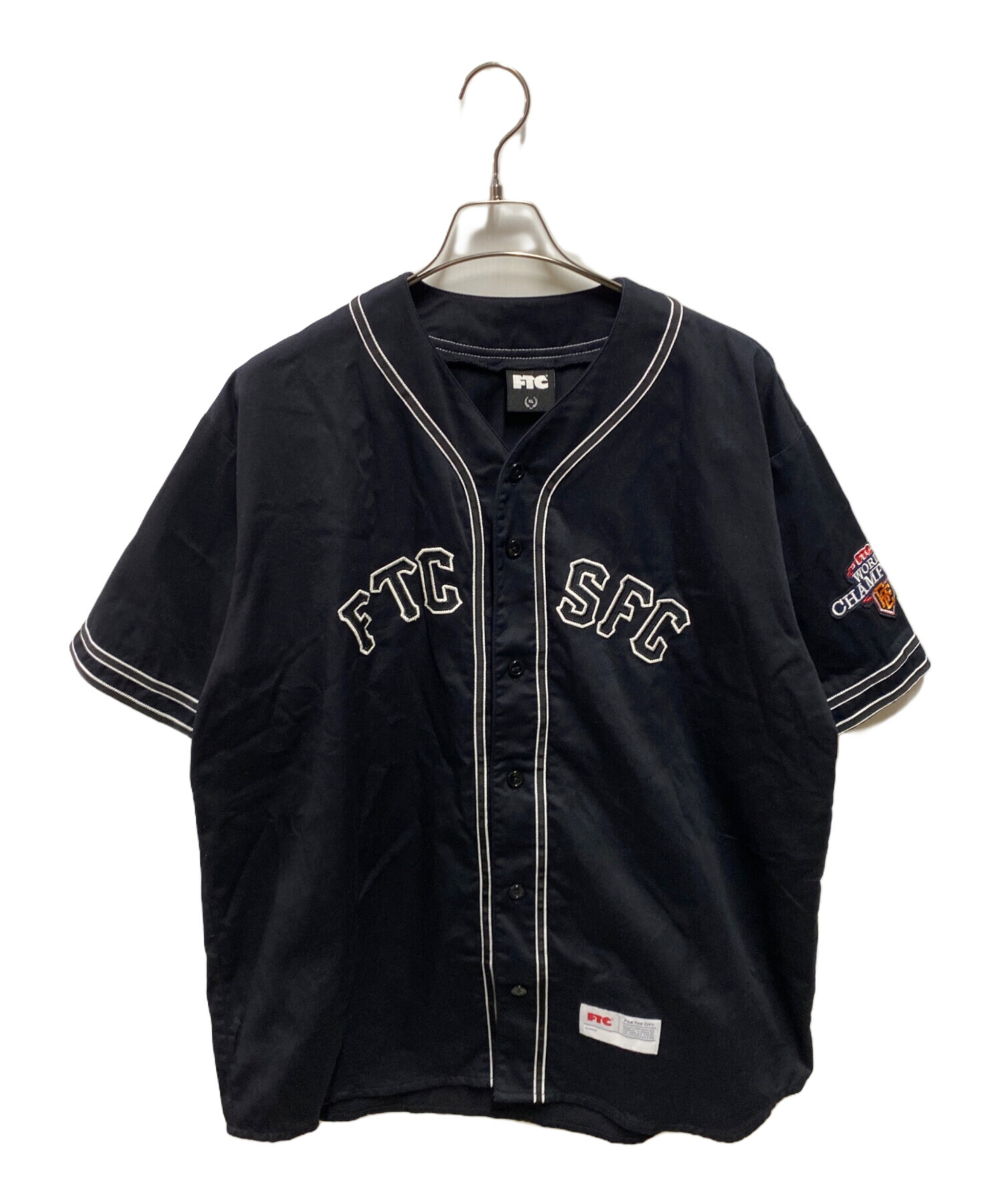 FTC ベースボールシャツ 半袖シャツ XL 黒 中古・古着通販】FTC (エフティーシー) ベースボールシャツ ブラック