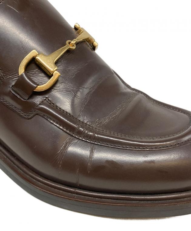 中古・古着通販】GUCCI (グッチ) ホースビットローファー ブラウン