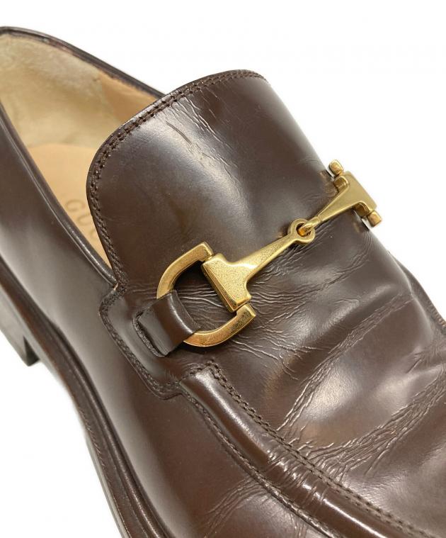 中古・古着通販】GUCCI (グッチ) ホースビットローファー ブラウン