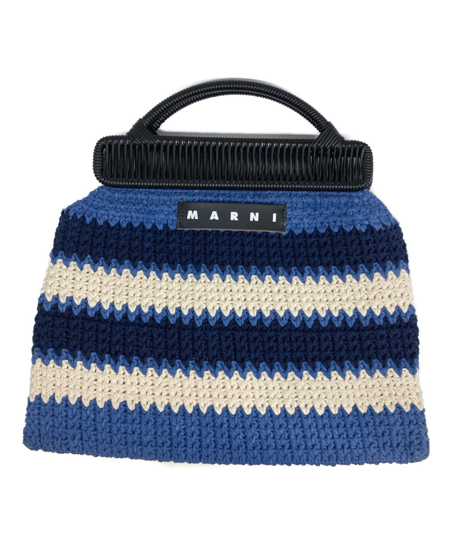 中古・古着通販】MARNI (マルニ) クロシェバッグ ホワイト×ブルー