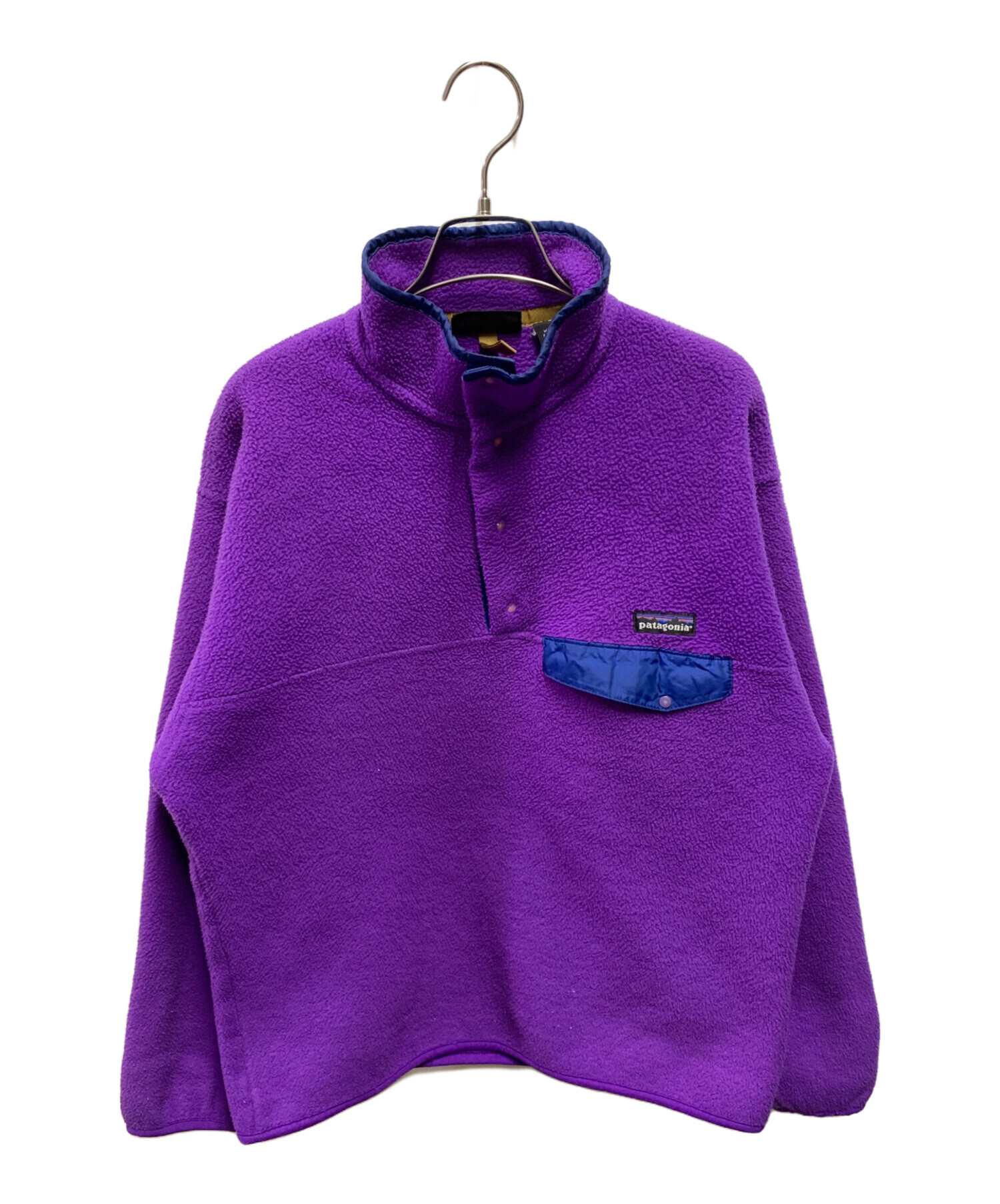 90s Patagonia フリースブランケット　パープル 大判 中古・古着通販】Patagonia (パタゴニア) 90sフリーススナップTプル