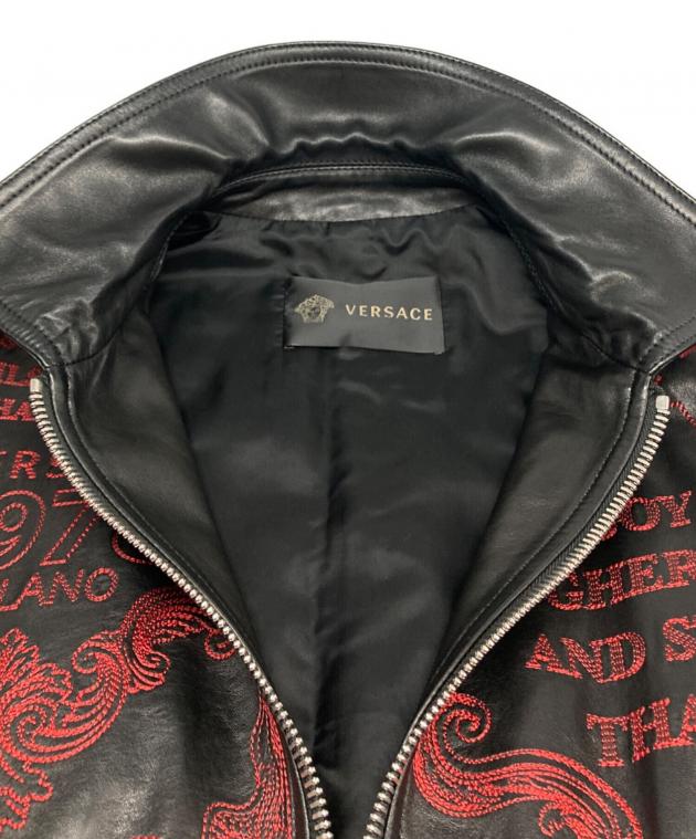 中古・古着通販】VERSACE (ヴェルサーチェ) ロデオモチーフ刺繍レザー
