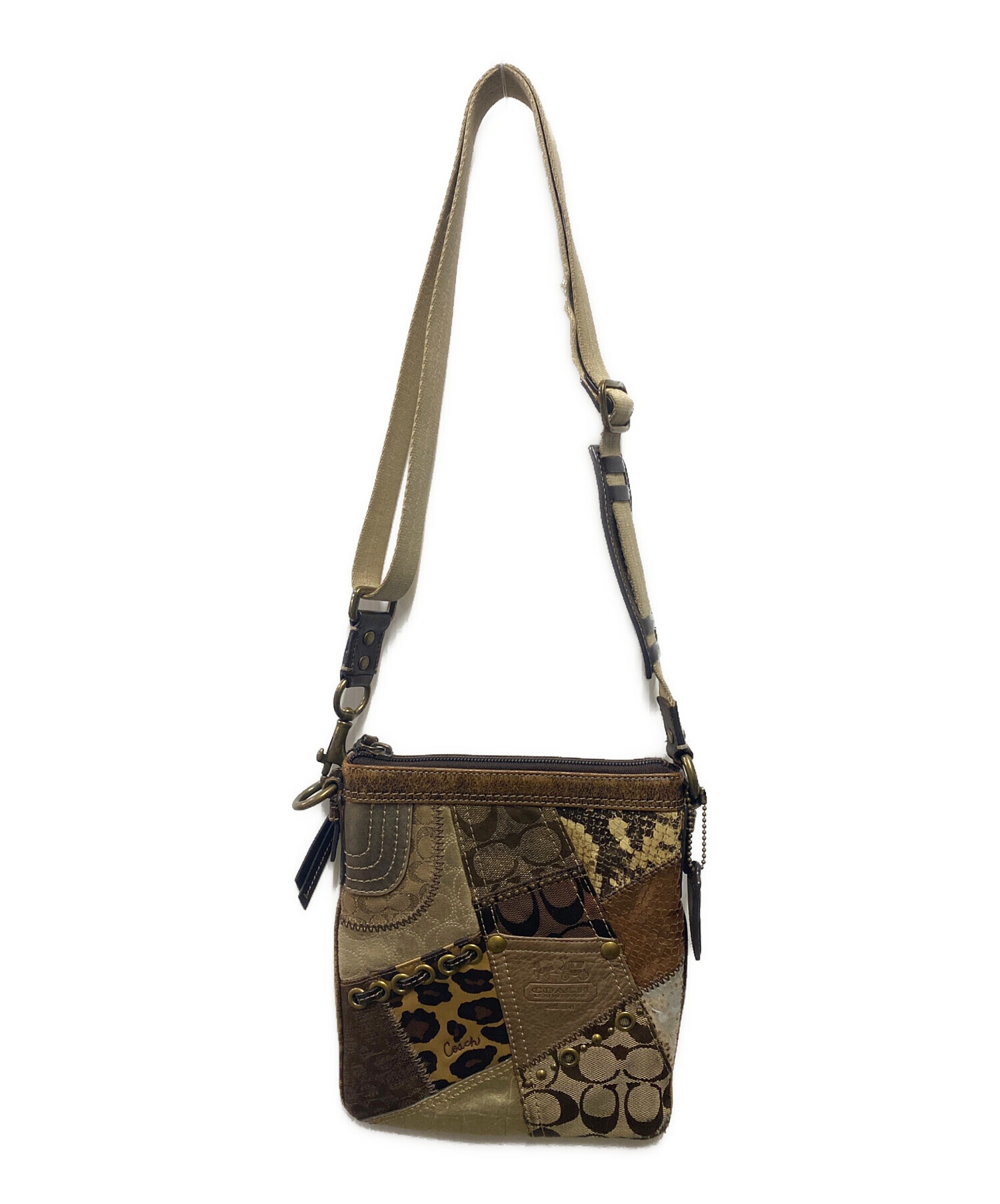 【レアモデル】COACH　55503　パッチワークレザー　ショルダーバッグ 中古・古着通販】COACH (コーチ) パッチワークショルダーバッグ