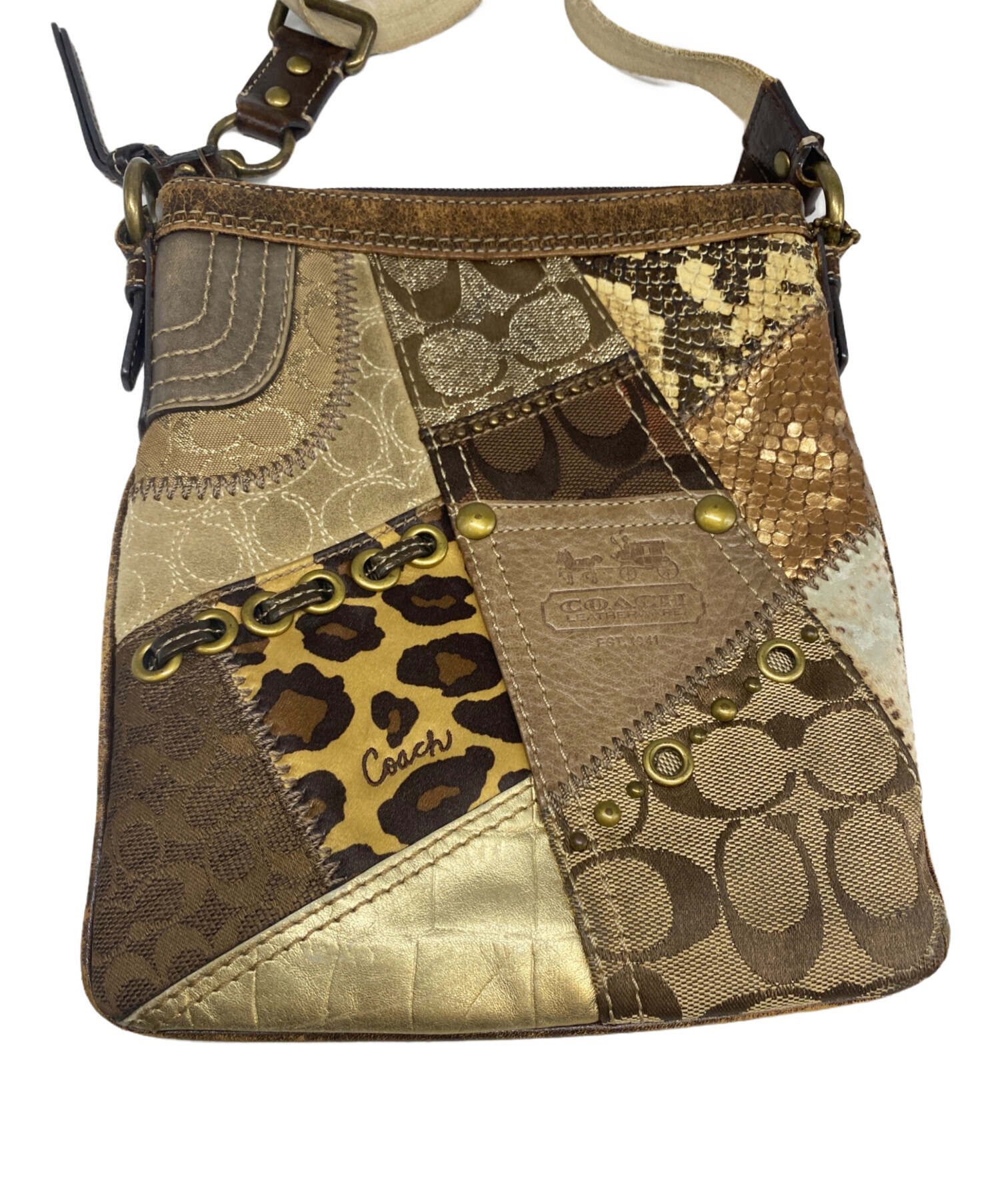 中古・古着通販】COACH (コーチ) パッチワークショルダーバッグ