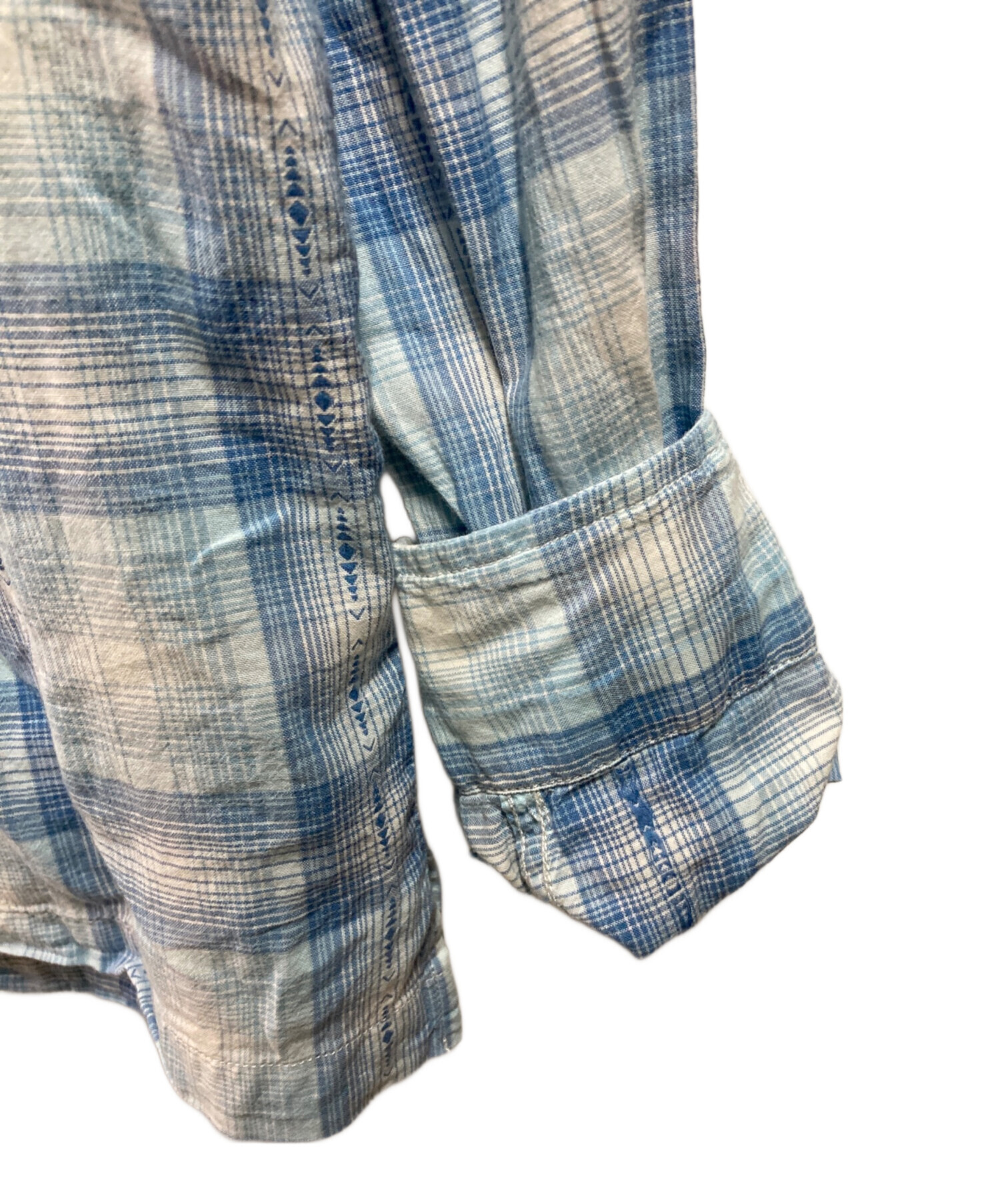 中古・古着通販】RRL (ダブルアールエル) オープンカラーシャツ ブルー