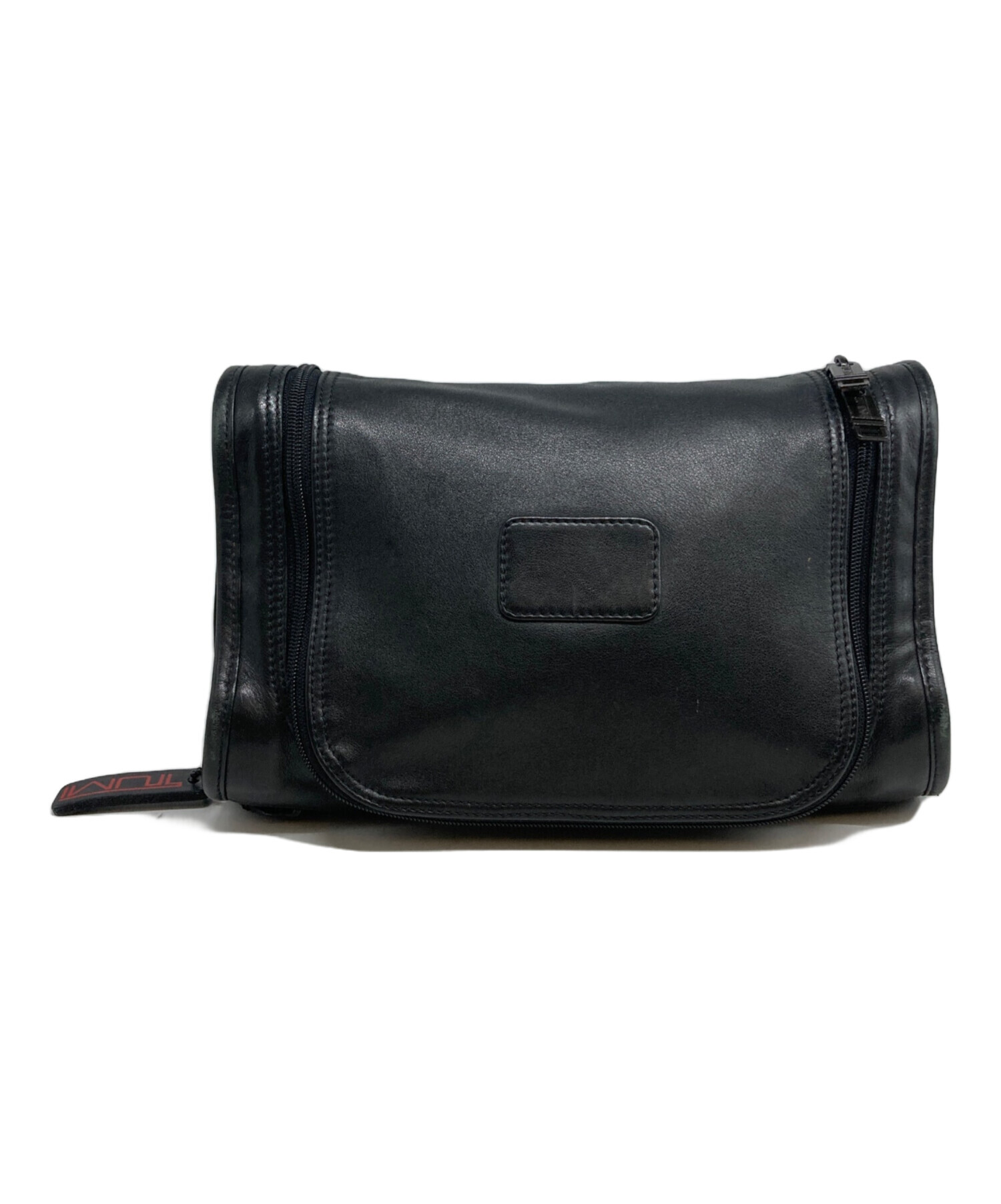 トゥミ ショルダーバッグ コンパクト クラッチバッグ レザー ブラック 中古・古着通販】TUMI (トゥミ) レザークラッチバッグ ブラック