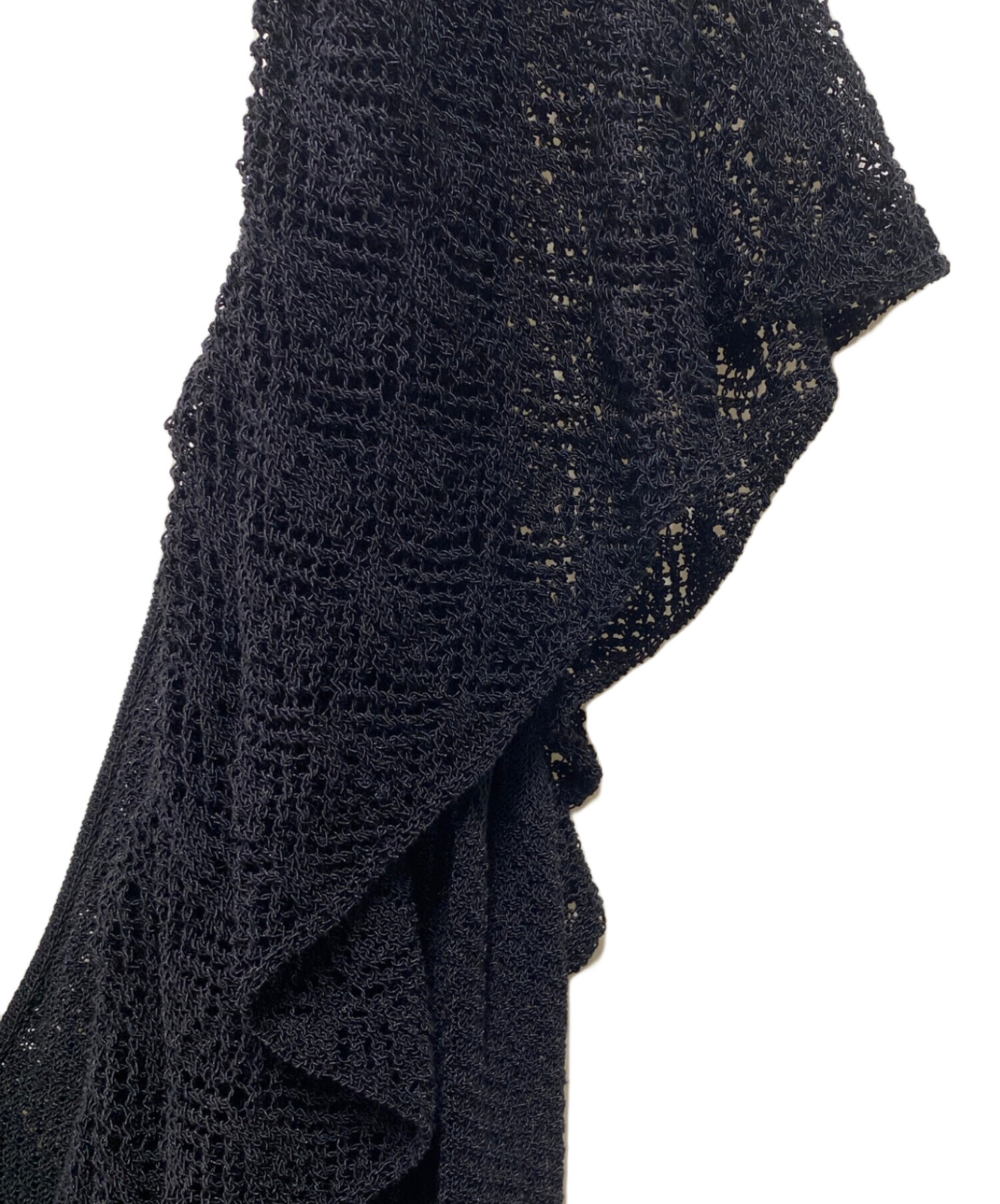 中古・古着通販】Ameri (アメリ) MEDI RUFFLE KNIT ROMPERS ブラック