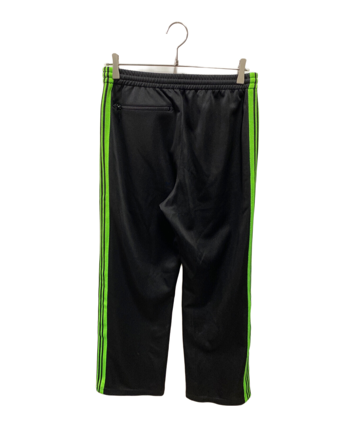 Needles トラックショーツ ブラック×グリーン 中古・古着通販】Needles (ニードルズ) トラックパンツ ブラック