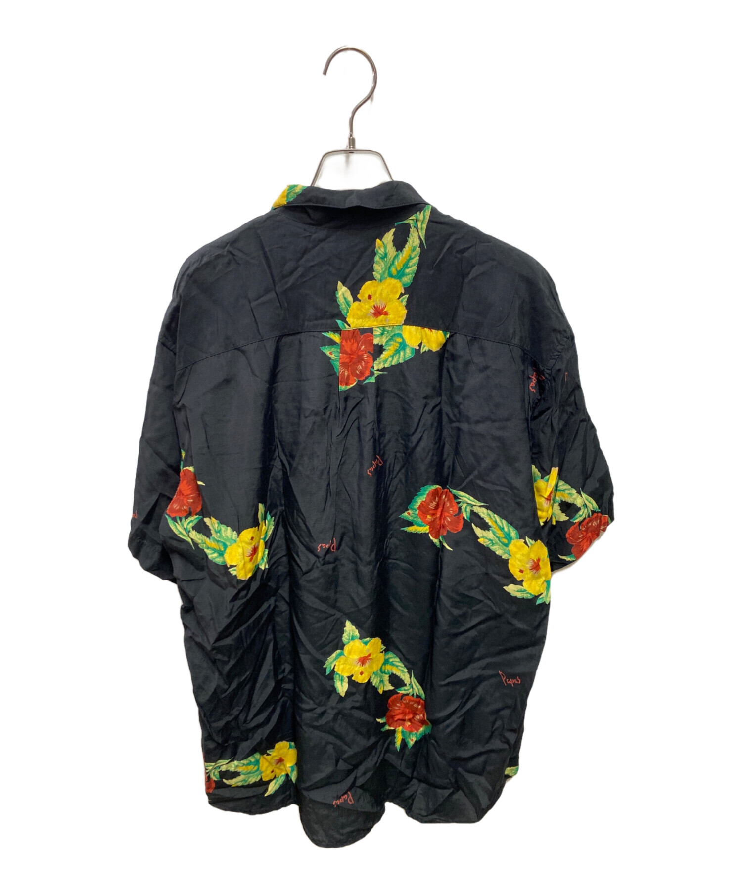 中古・古着通販】PAPAS (パパス) アロハシャツ ブラック サイズ:L