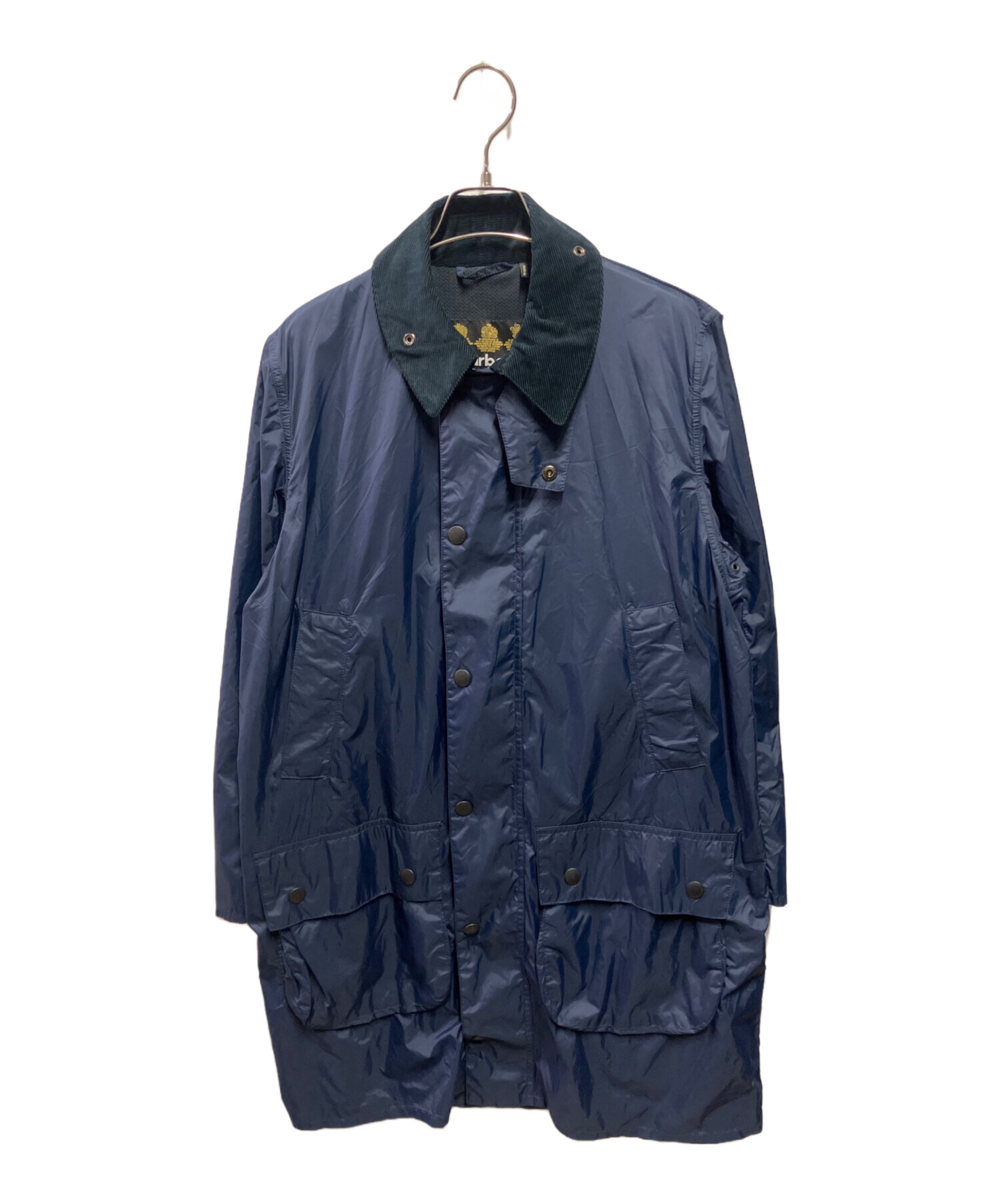 美品 Barbour BORDER SL NYLON ネイビー サイズ36 中古・古着通販】Barbour (バブアー) BORDER SL NYLON COAT ブルー