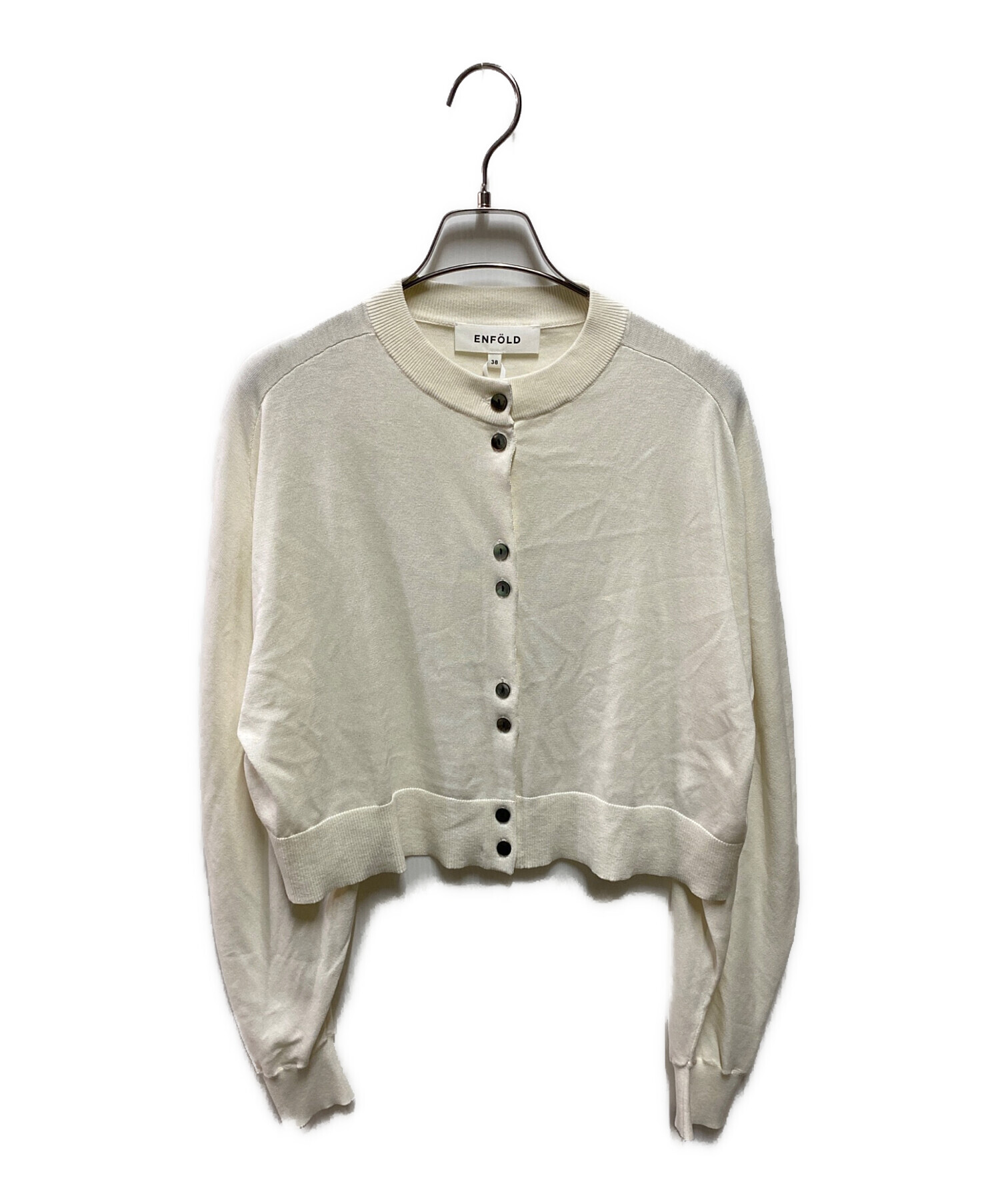 美品 ENFOLD 25SS ROUND CARDIGAN 38 カーディガン 中古・古着通販】ENFOLD (エンフォルド) ROUND CARDIGAN ホワイト