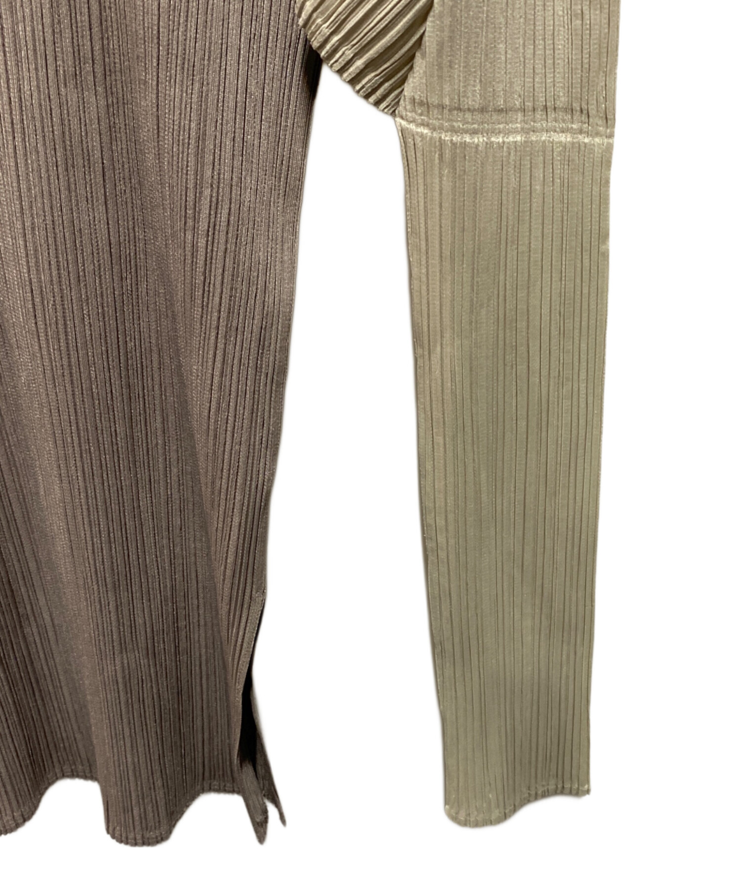 PLEATS PLEASE ハイネック 長袖カットソー ベージュ 中古・古着通販】PLEATS PLEASE (プリーツプリーズ) ハイネック