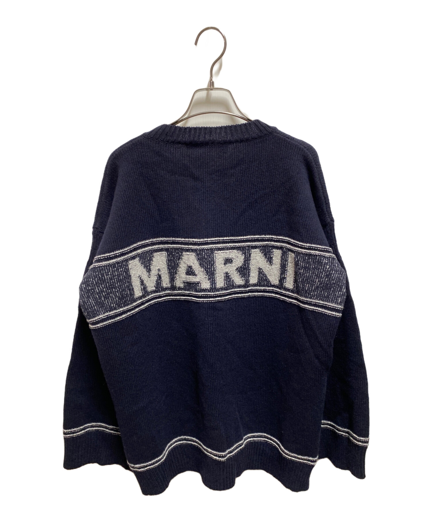 中古・古着通販】MARNI (マルニ) ロゴジャガードキモノスリーブニット