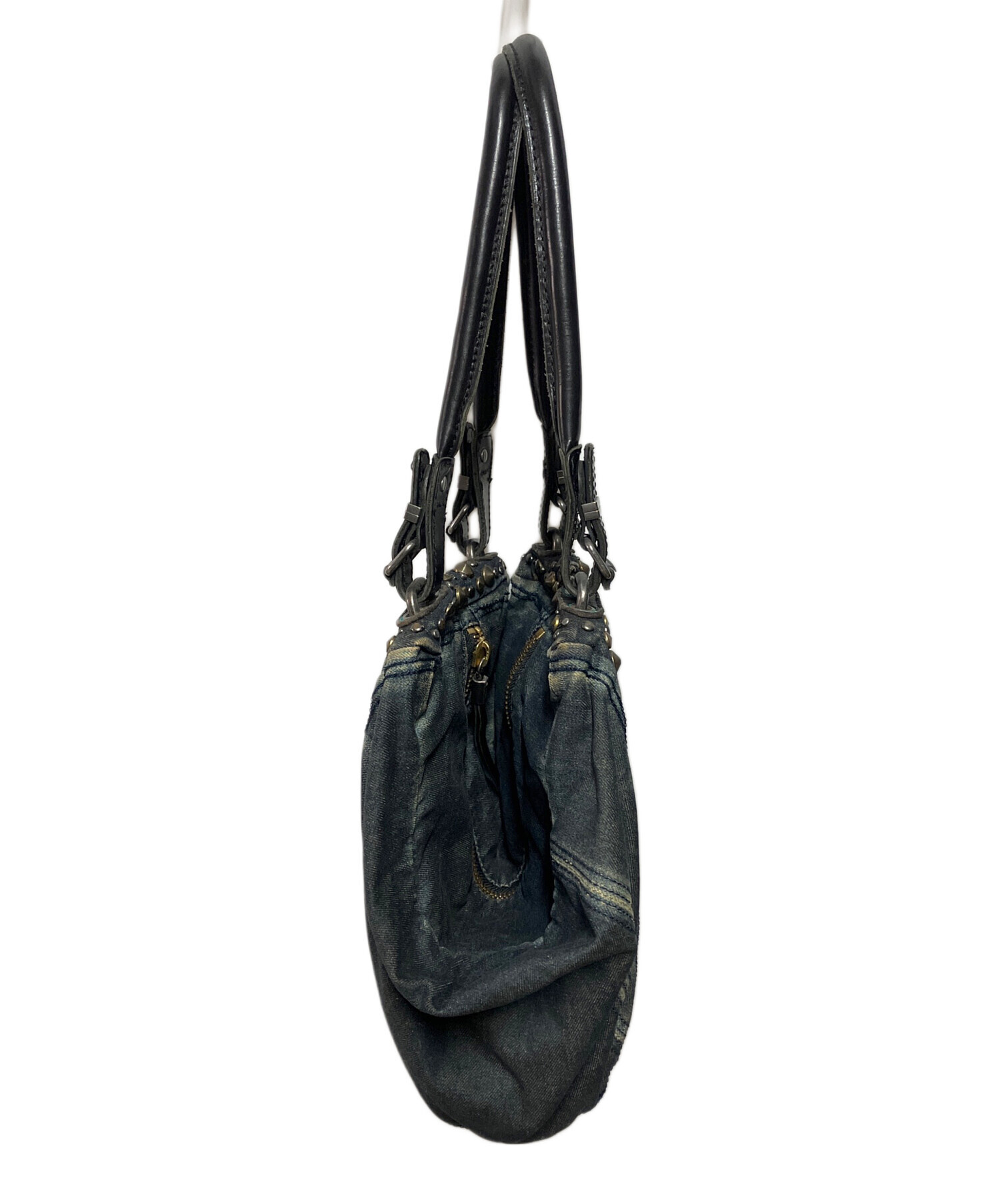 中古・古着通販】DIESEL (ディーゼル) スタッズデニムバッグ