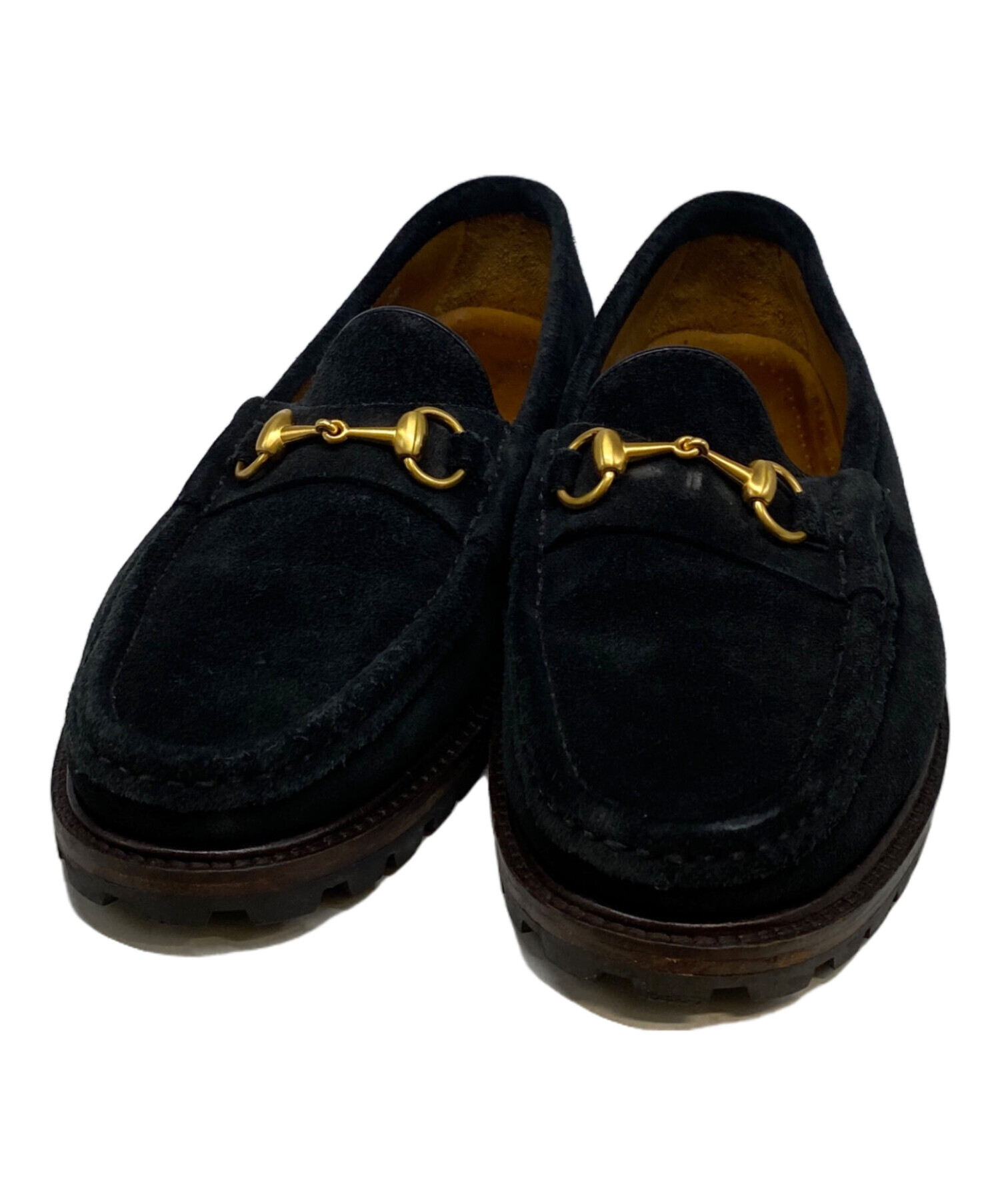 GUCCI グッチ ビットローファー ブラック スウェード42 1/2E 中古・古着通販】GUCCI (グッチ) ビットローファー ブラック サイズ:42