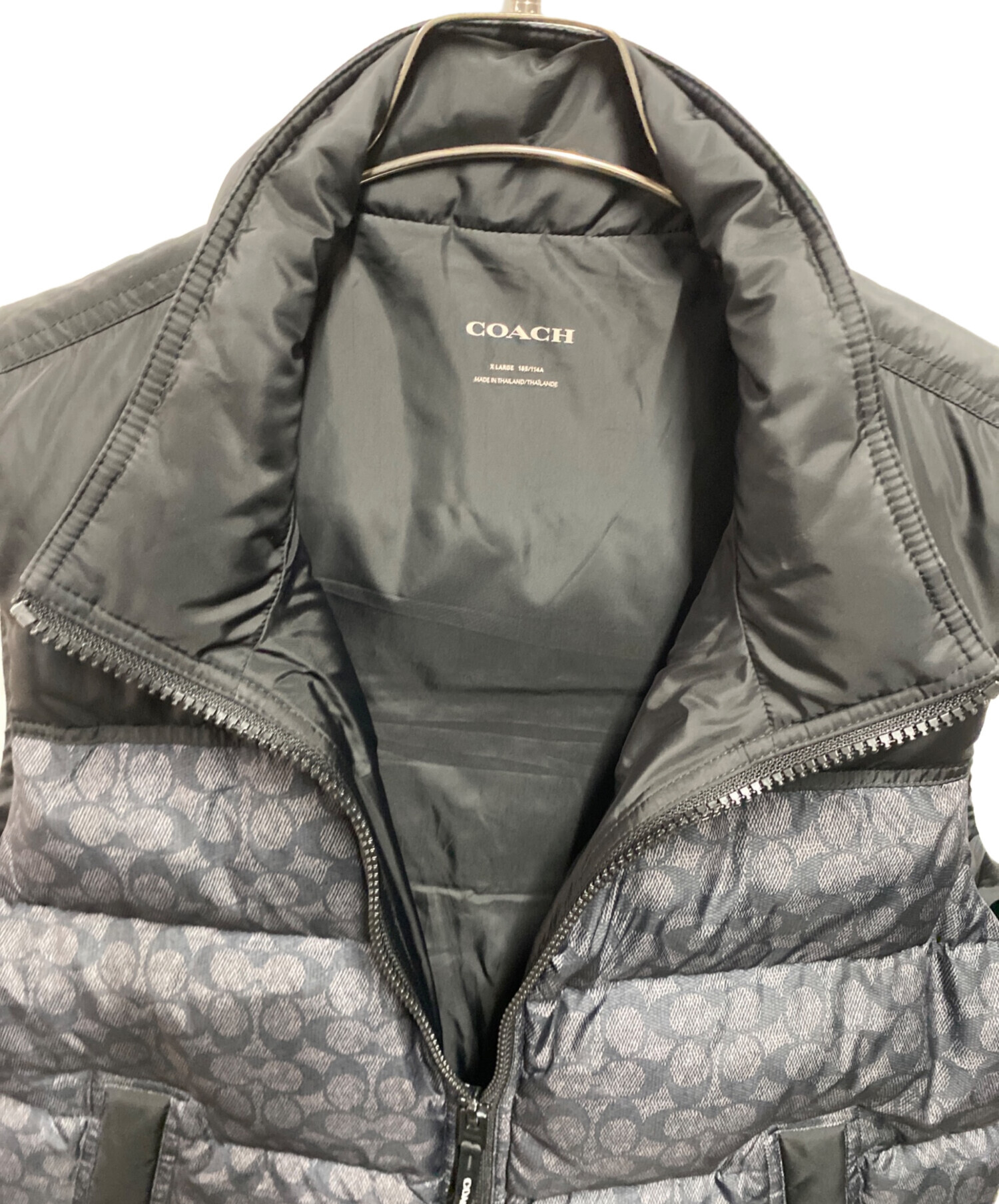 中古・古着通販】COACH (コーチ) シグネチャー ダウン ベスト ブラック