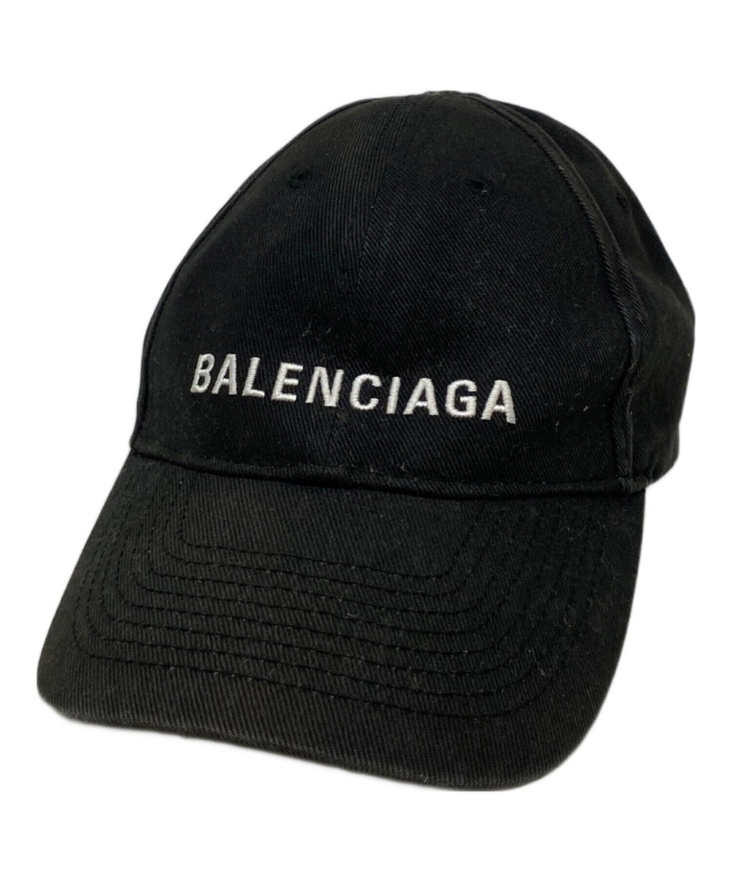 ぴ*♡様 BALENCIAGA ロゴ刺繍 キャップ ブラック　Ｌ58 中古・古着通販】BALENCIAGA (バレンシアガ) ロゴ刺繍キャップ