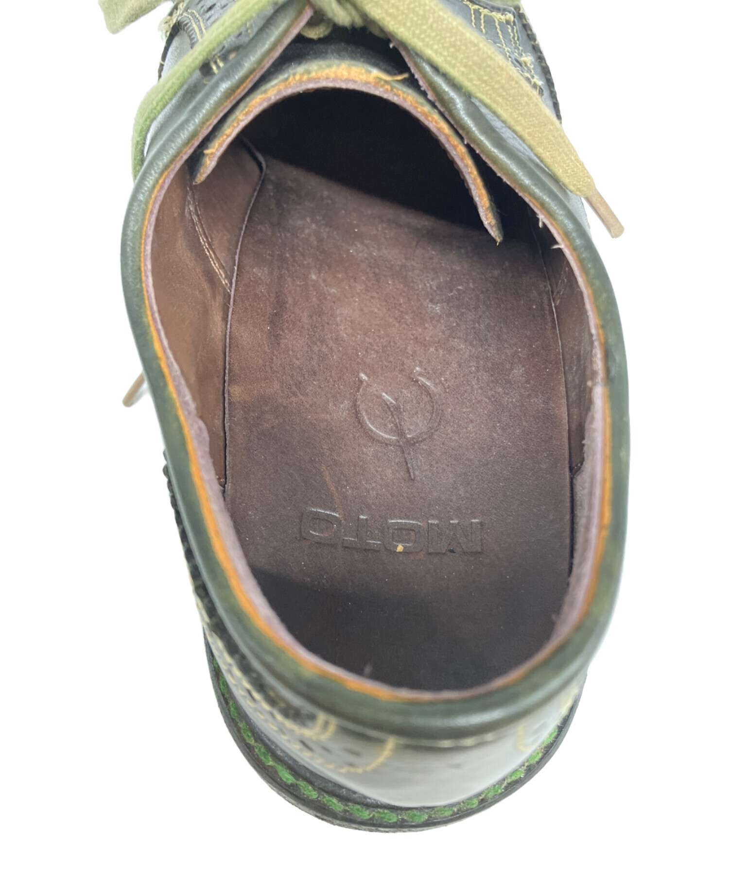 【2(約27cm) 未使用】MOTO モト 2001 ウイングチップ ブーツ 中古・古着通販】MOTO (モト) ウイングチップレザーシューズ ブラック