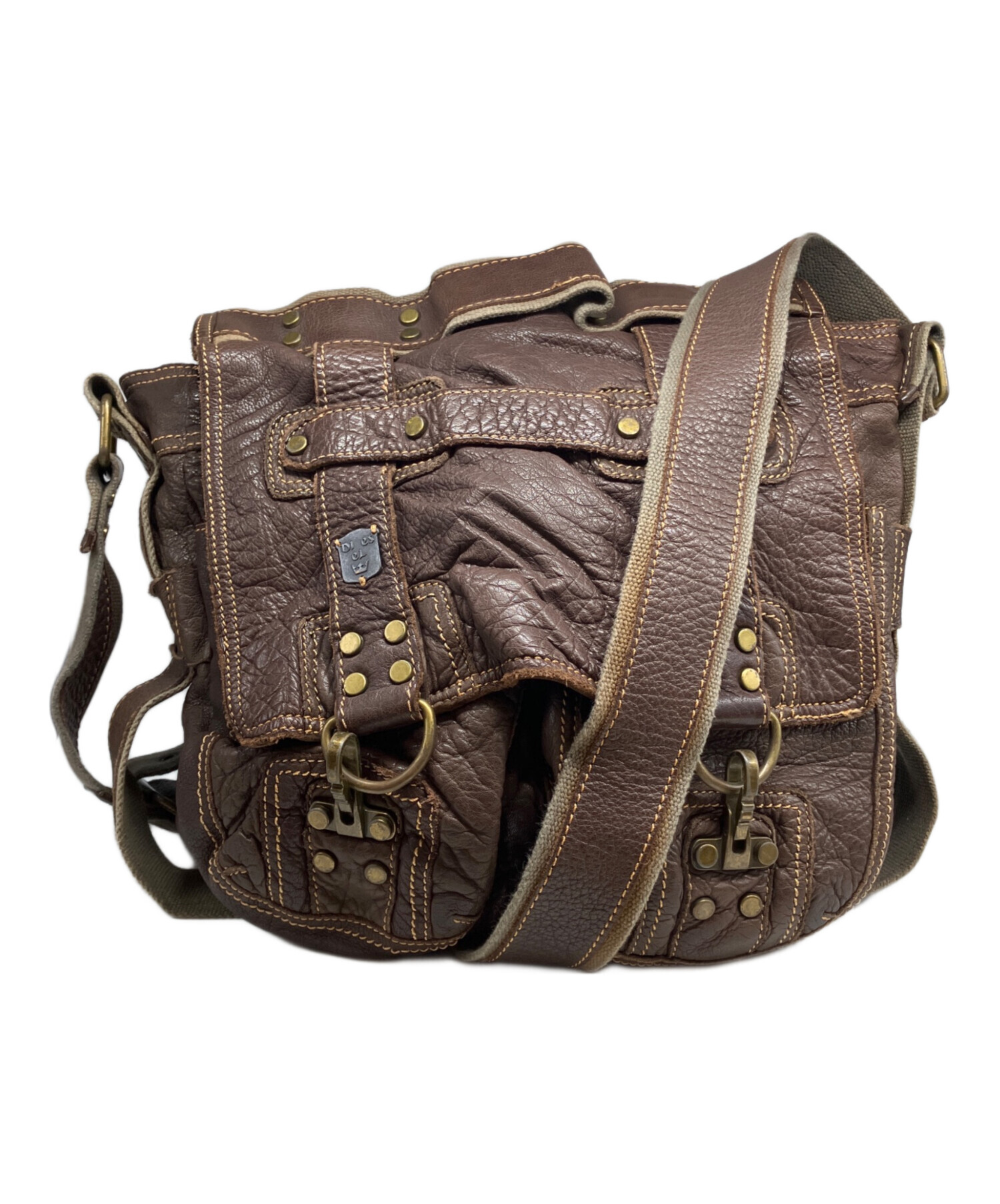 中古・古着通販】DIESEL (ディーゼル) レザーショルダーバッグ