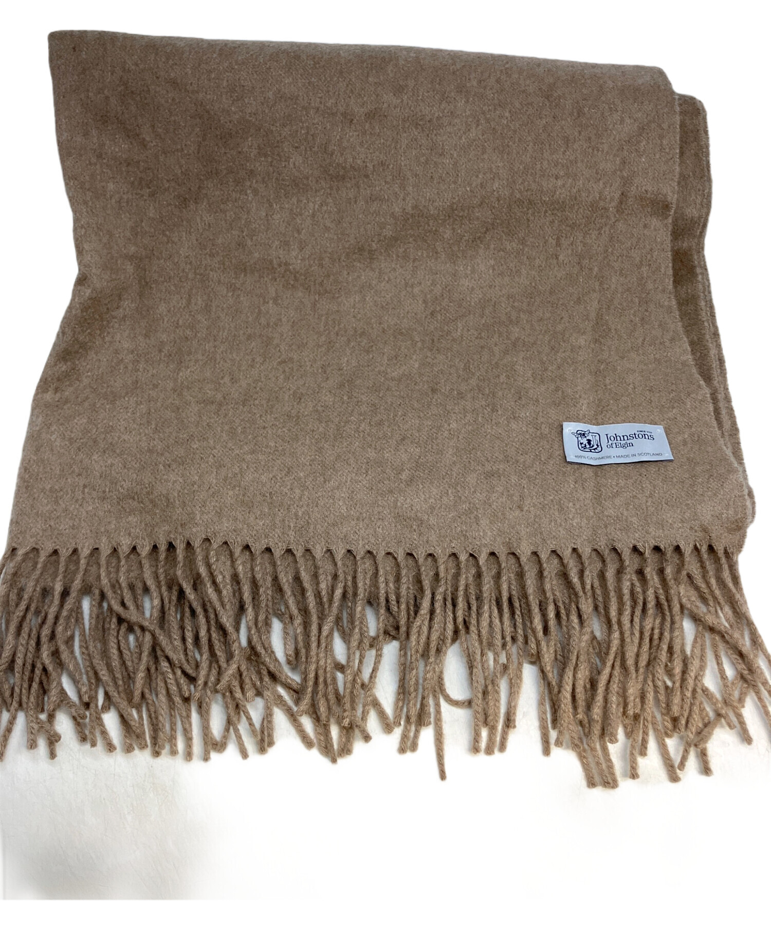 美品✨ジョンストンズ カシミヤ100% 大判　厚手 ストール　マフラー　ベージュ 中古・古着通販】JOHNSTONS (ジョンストンズ) カシミヤ大判マフラー