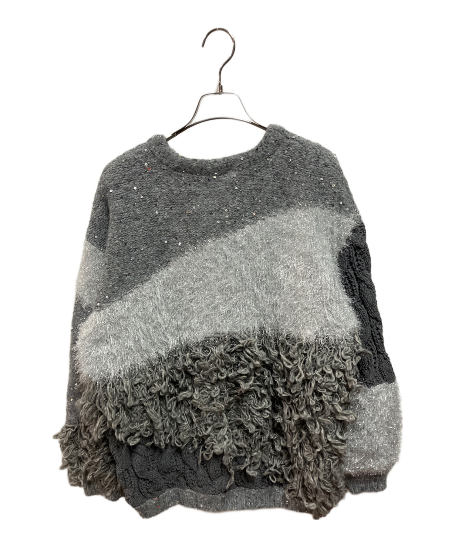 中古・古着通販】Ameri (アメリ) UND MIX YARN PATCHWORK KNIT 