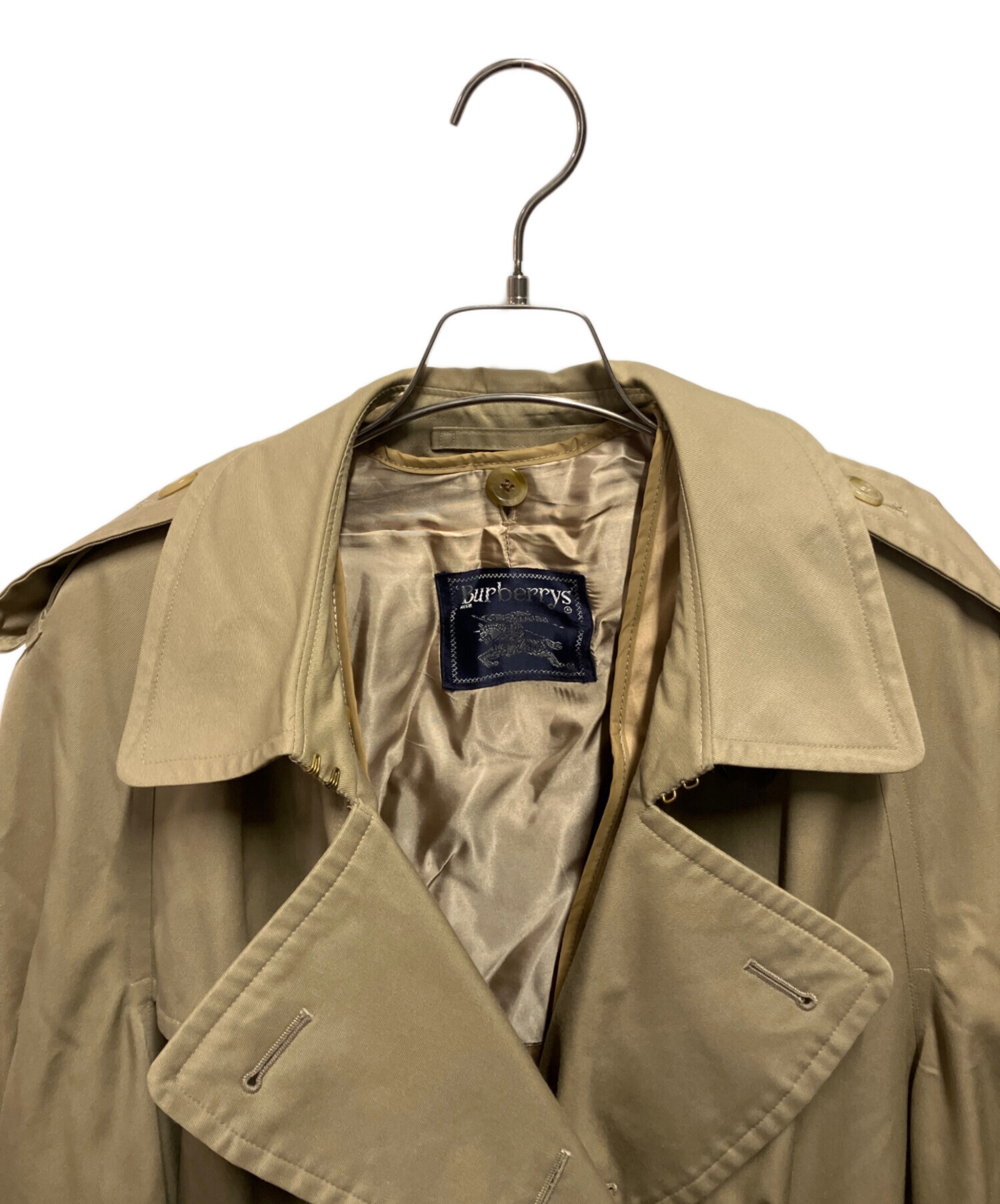 バーバリーズトレンチコート 175 シングル ライナー付き カーキベージュ 中古・古着通販】Burberry's (バーバリーズ) ライナー付トレンチコート