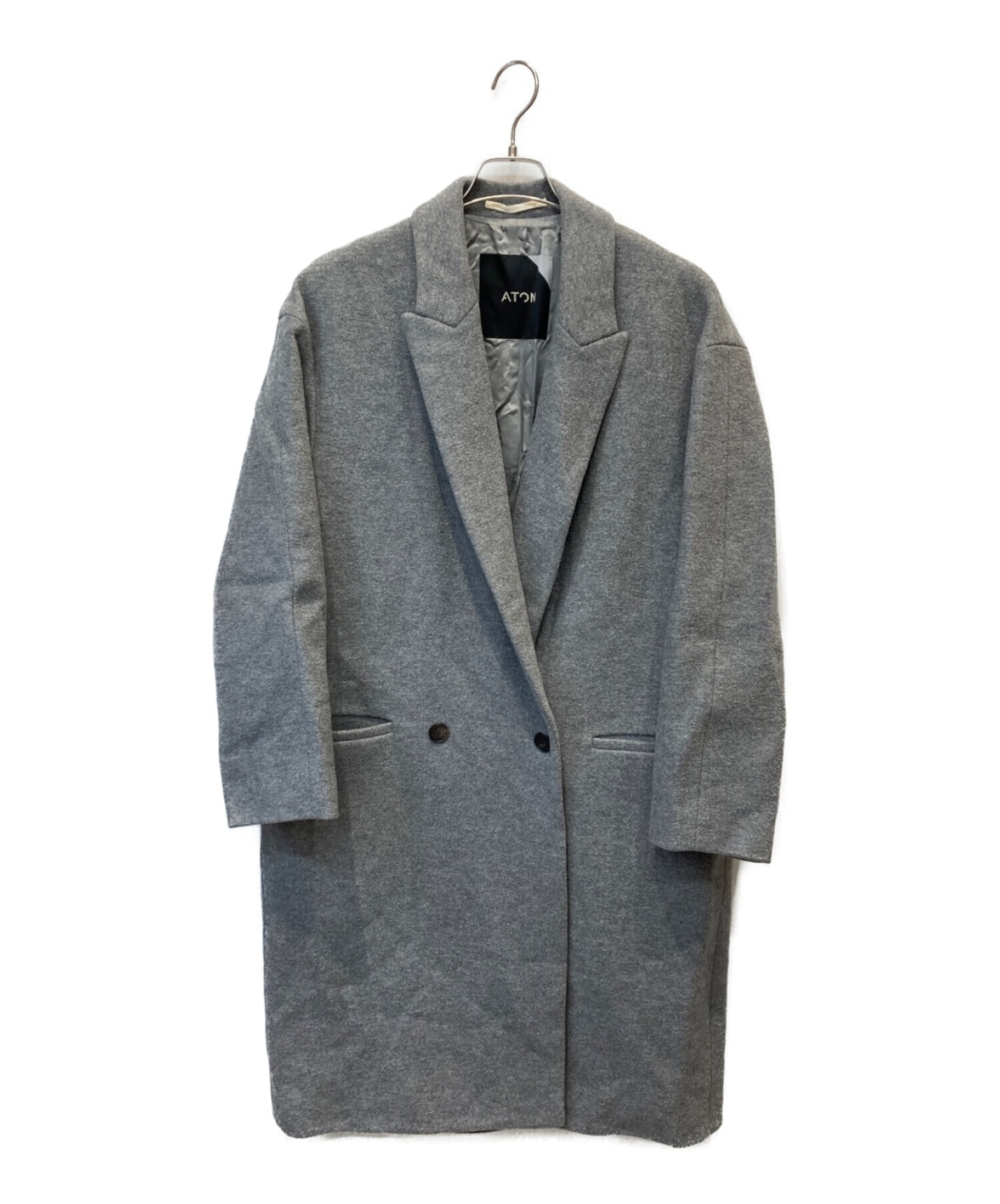 ATON チェスターコート サイズ02 中古・古着通販】ATON (エイトン) MELTON CHESTER COAT / メルトン