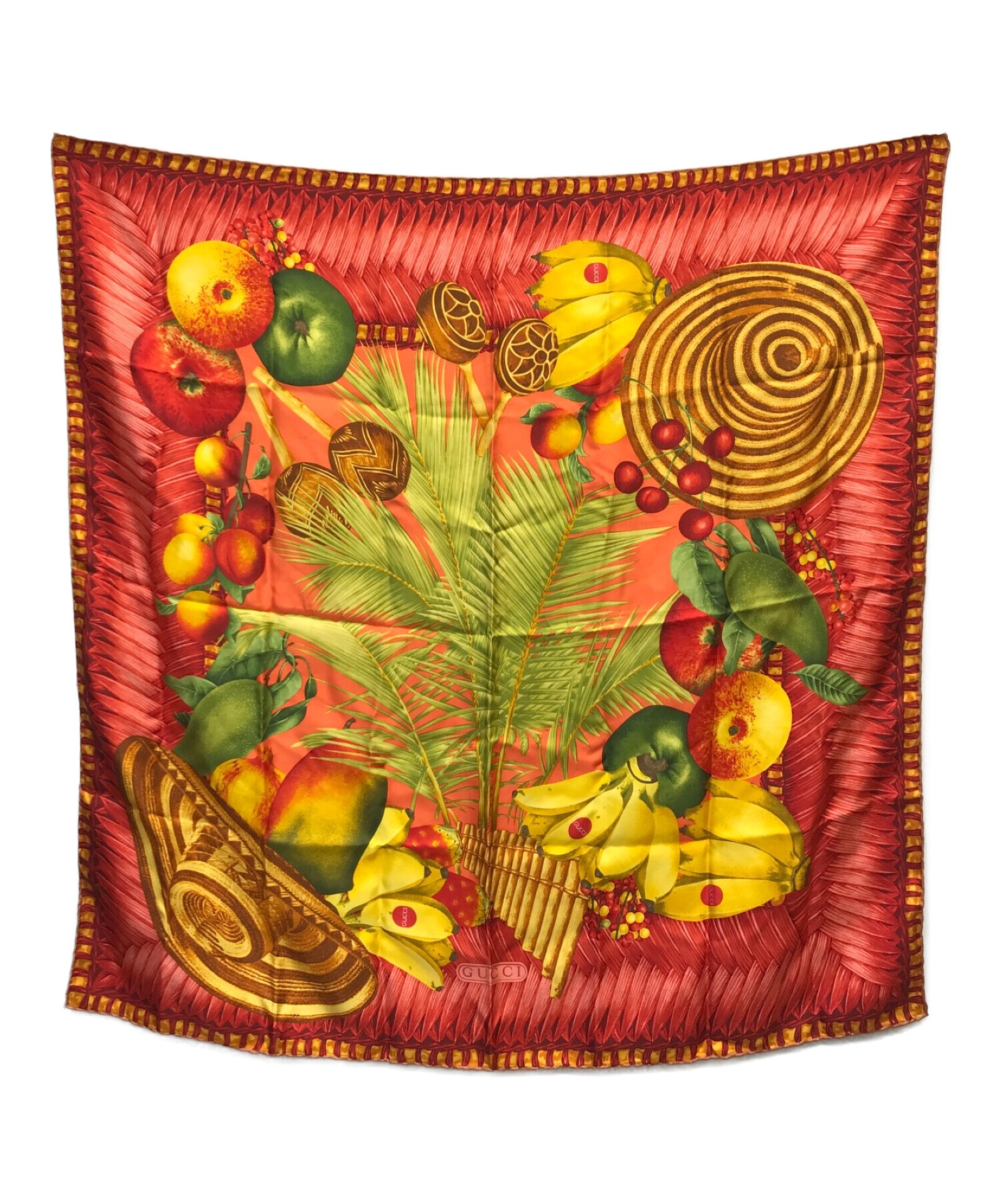 Gucci フルーツ柄 シルクスカーフ GUCCI フルーツ柄 シルクスカーフ オレンジ 【公式通販】