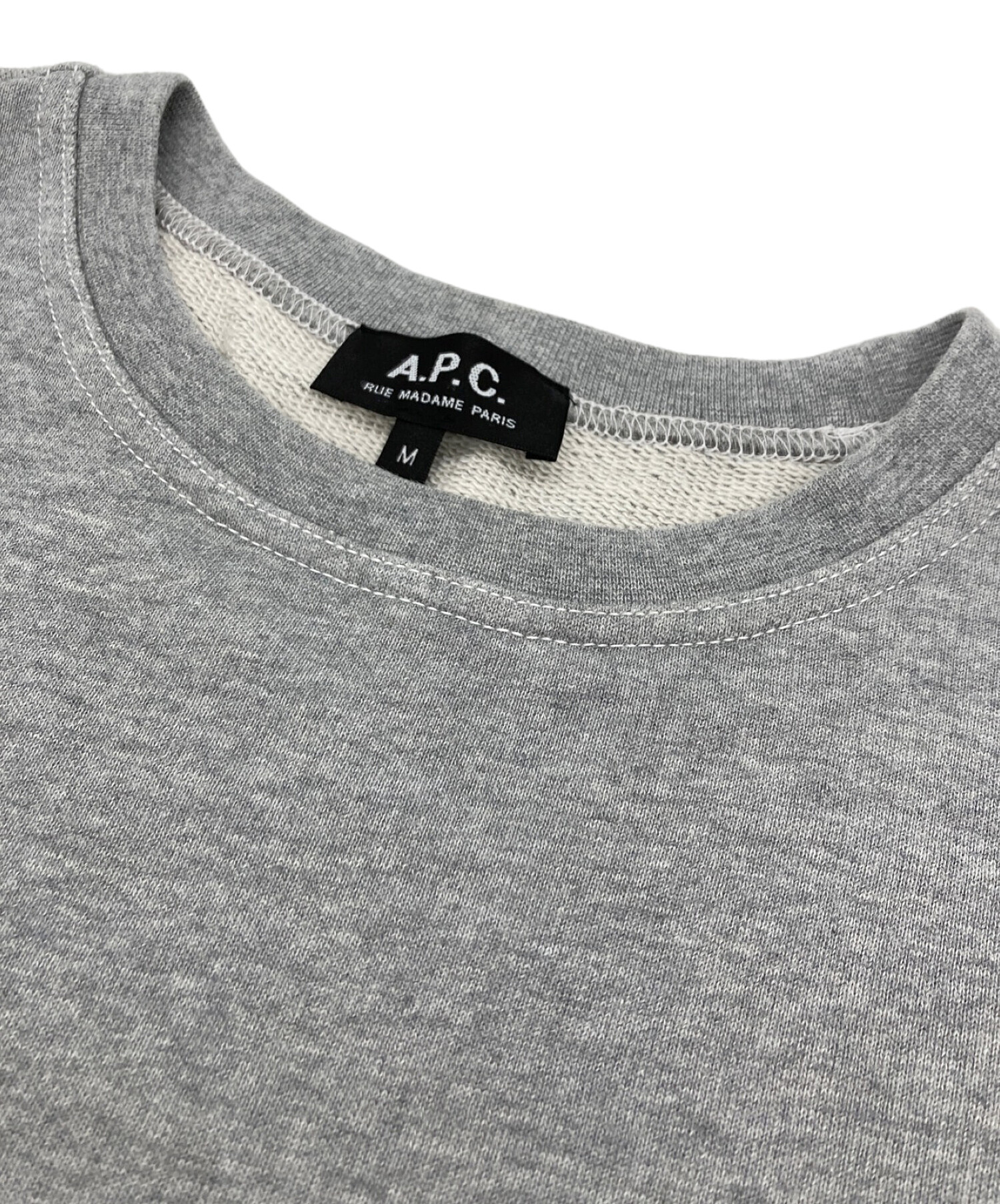 APC アーペーセー かすれロゴ プルオーバー 日本製 スウェット グレー