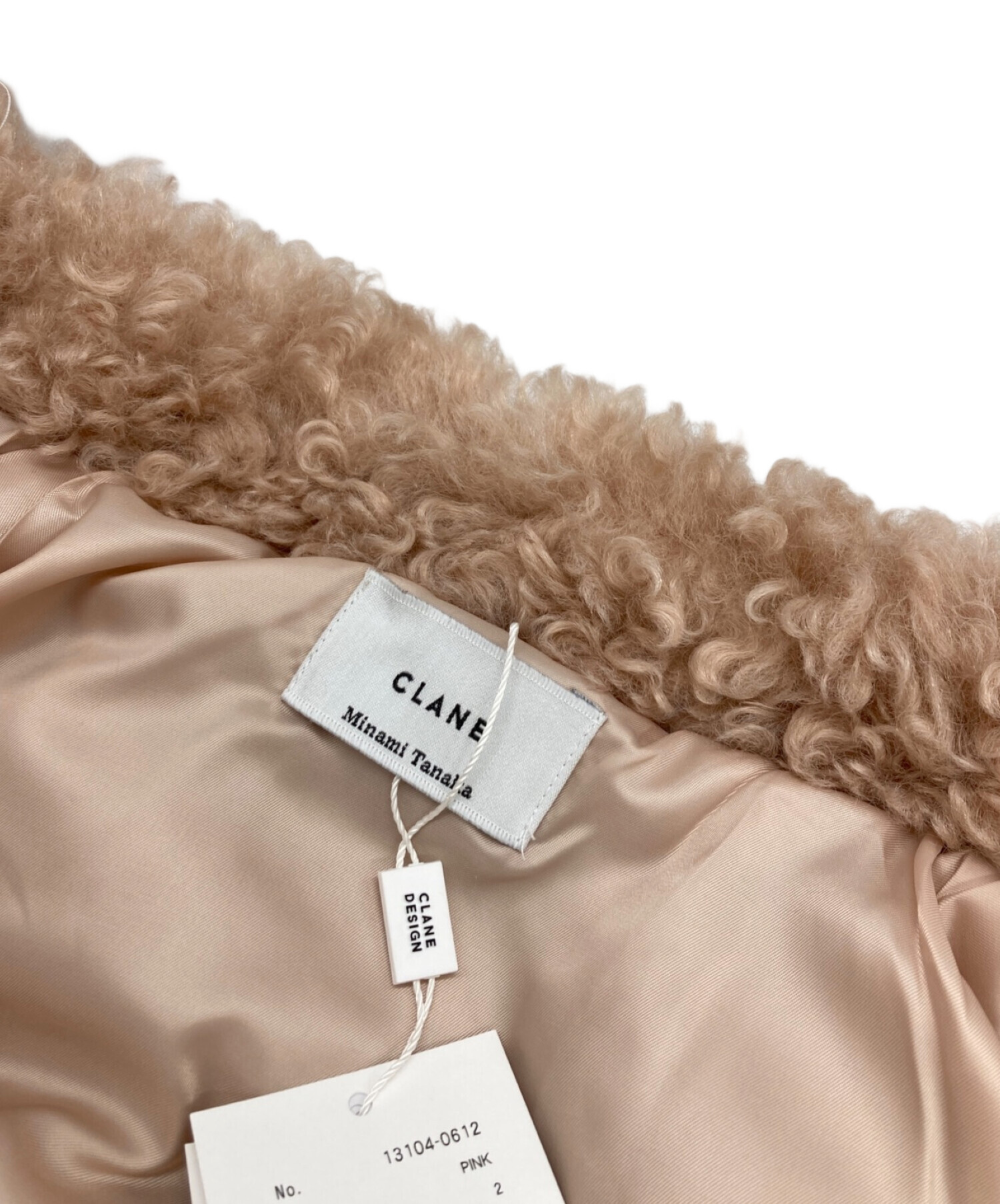 中古・古着通販】CLANE (クラネ) CURL FUR SHORT COAT ピンク サイズ:2