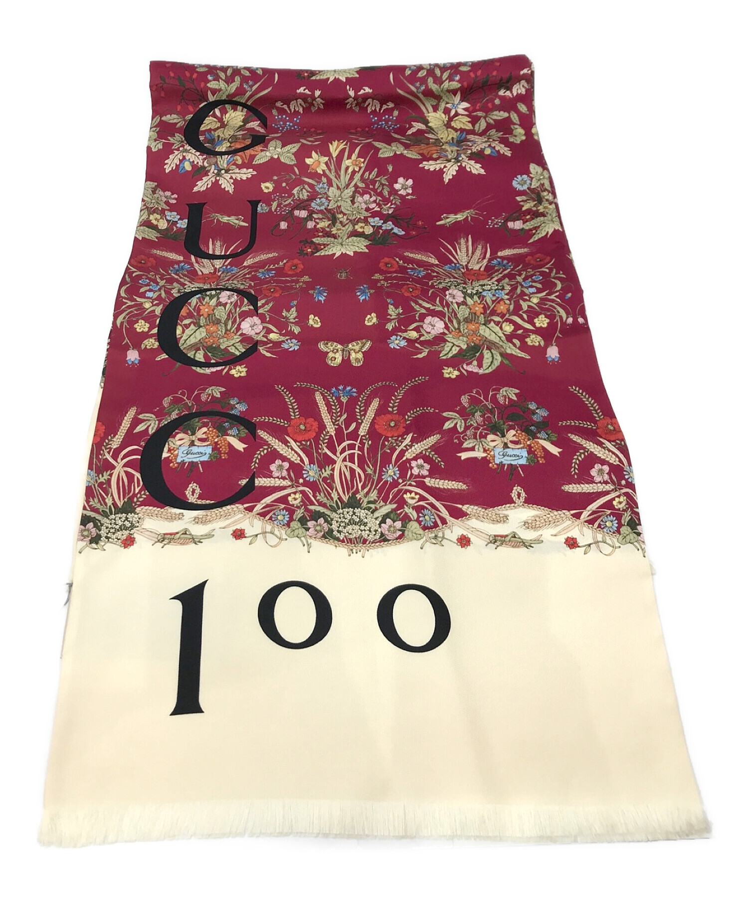 グッチ　GUCCI/スカーフ　シルク【中古】 中古・古着通販】GUCCI (グッチ) シルクスカーフ レッド サイズ