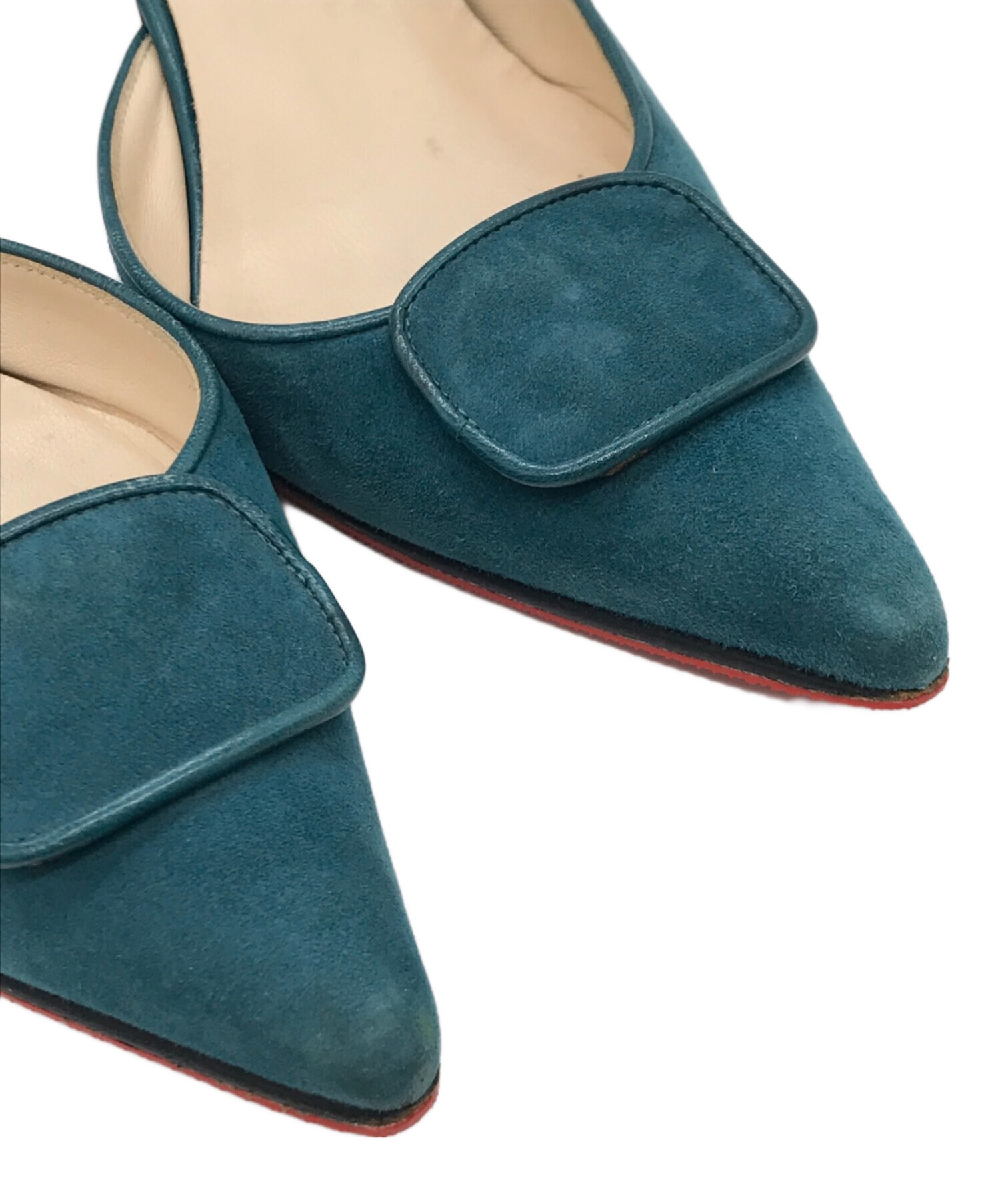 【美品】クリスチャンルブタン スエード ウェッジソール パンプス ネイビー 39 中古・古着通販】Christian Louboutin (クリスチャン・ルブタン