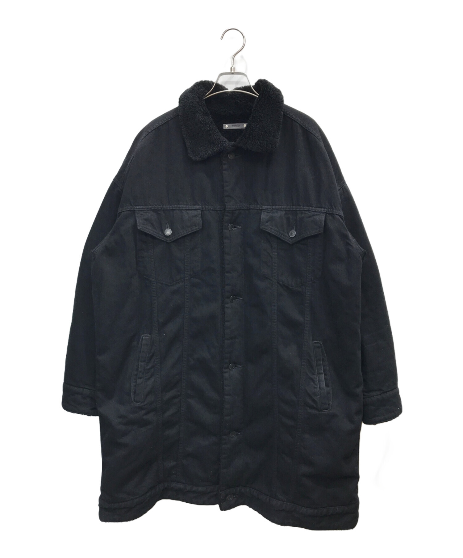 【極美品】MINEDENIM Boa Lining Long Trucker 黒 中古・古着通販】MINEDENIM (マインデニム) boa lining long trucker