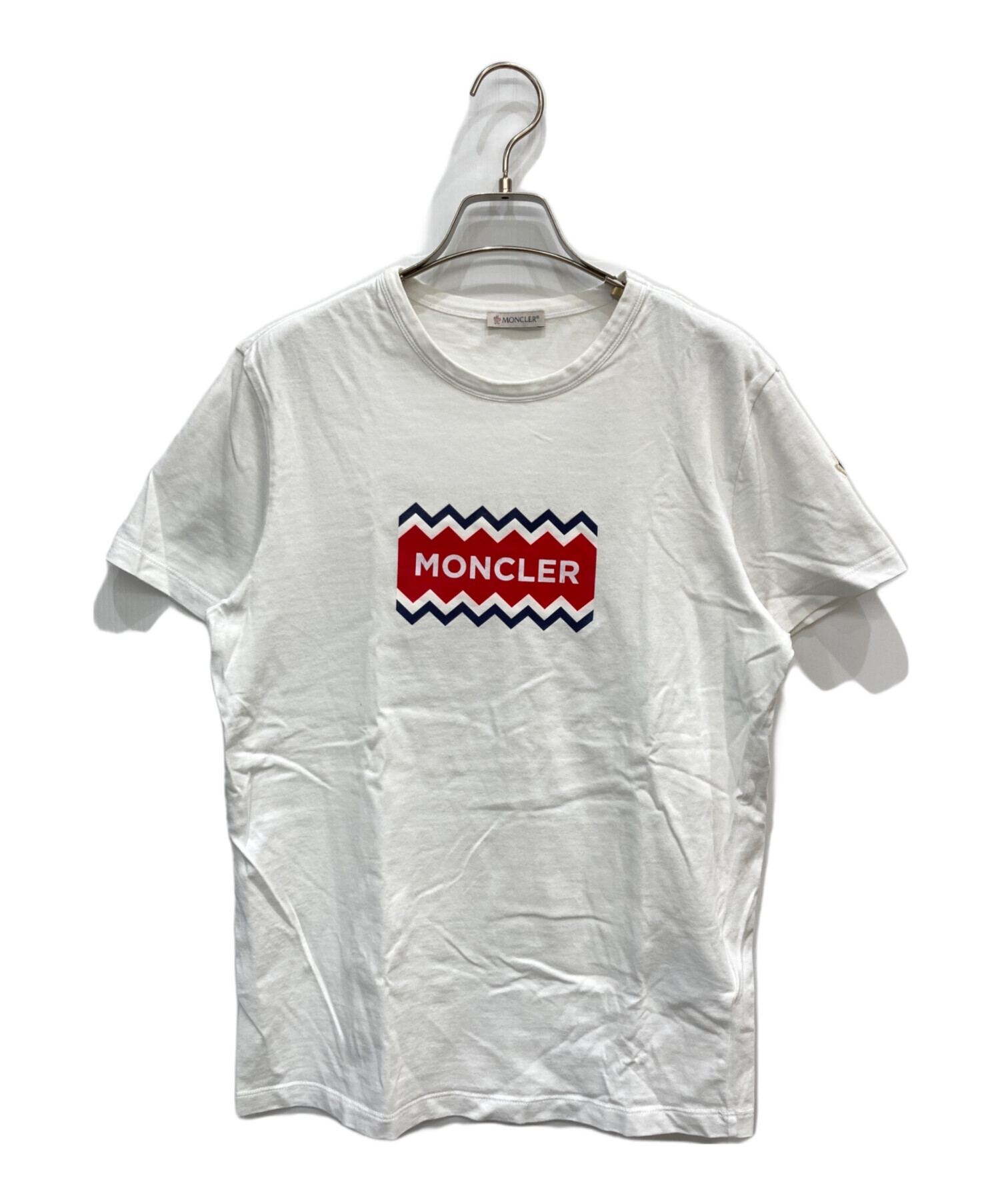 MONCLER モンクレール Tシャツ ホワイト ロゴ L シロ モンクレール