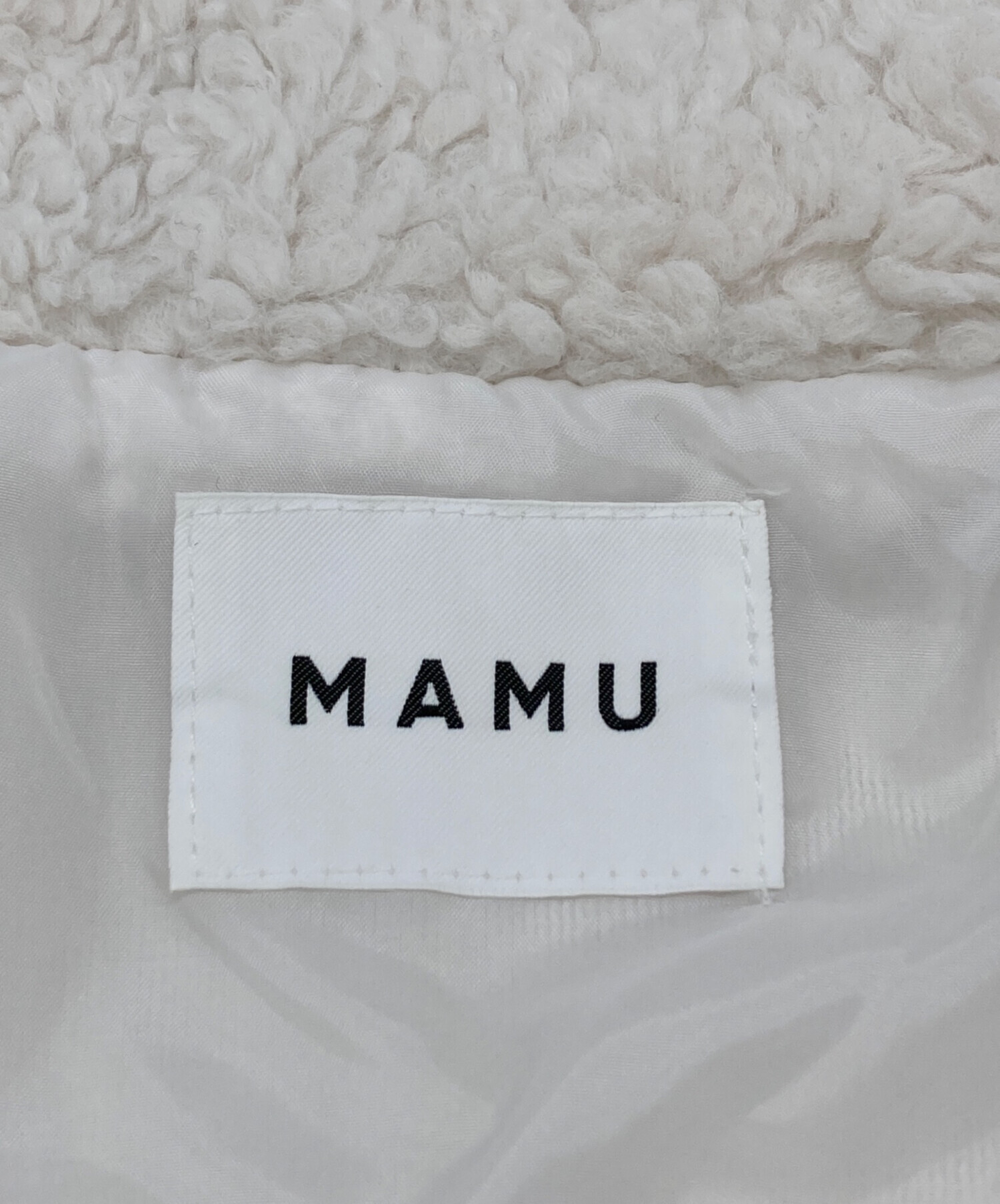 中古・古着通販】Mamu (マム) ボアコート ホワイト サイズ:F｜ブランド 
