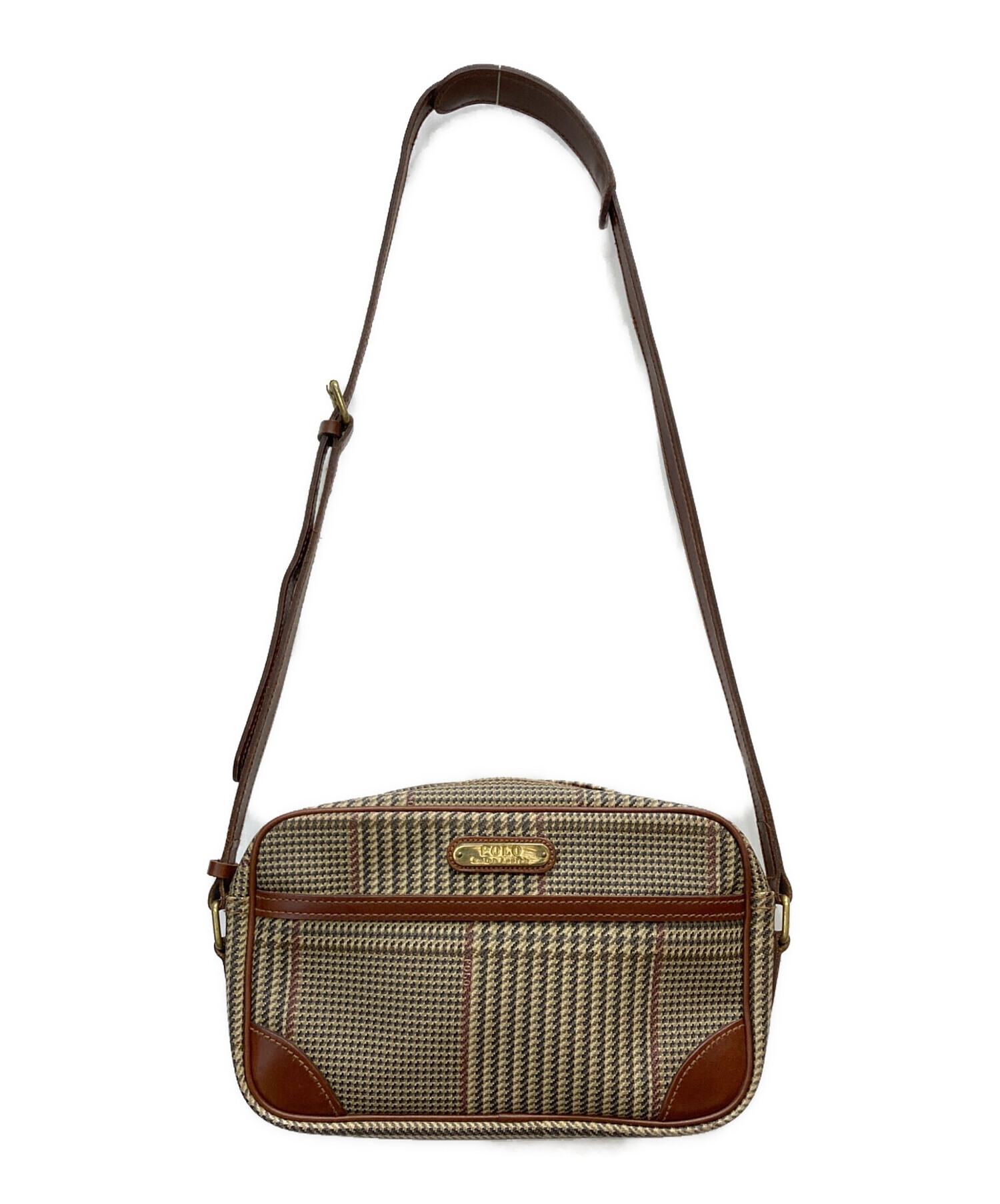 希少✨ラルフローレン 千鳥柄 ミニ ボストン ハンドバッグ ヴィンテージ 希少✨ラルフローレン 千鳥柄 ミニ ボストン トップ ハンドバッグ