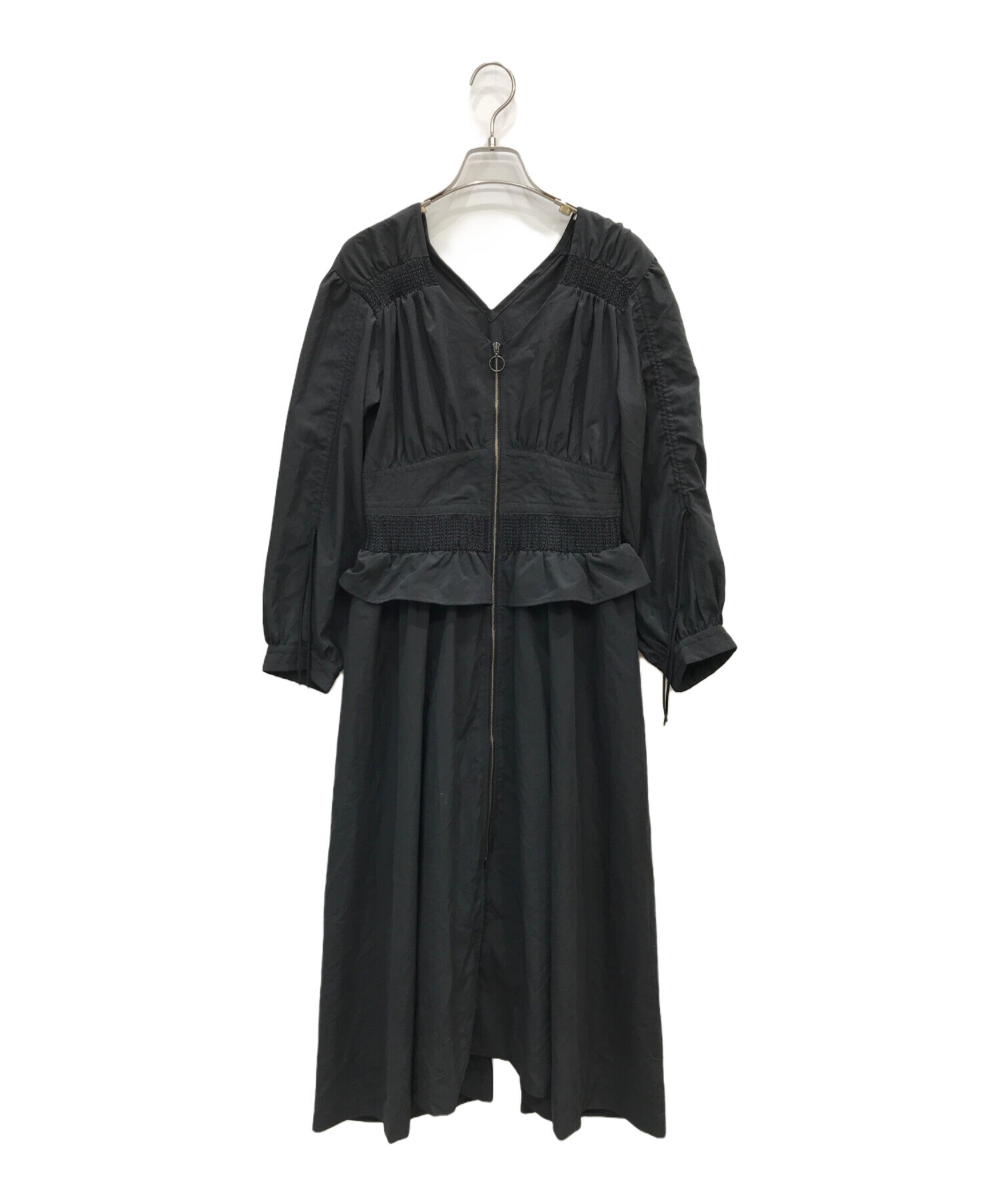 中古・古着通販】NINE (ナイン) 長袖ワンピース ブラック サイズ:1