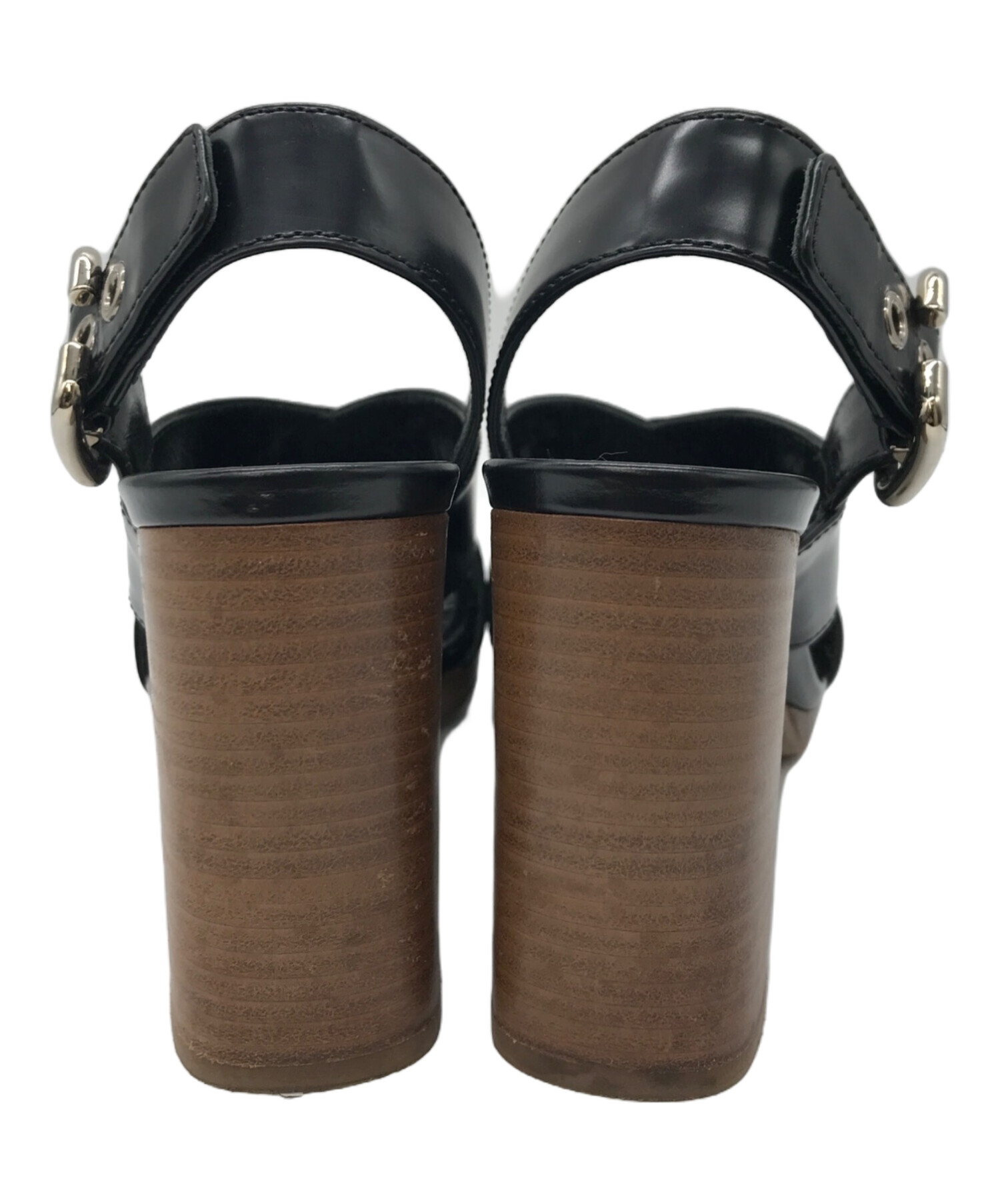 PRADA ブラック ミュール ゴールドリング装飾 中古・古着通販】PRADA (プラダ) ミュール ブラック サイズ:35 1/2