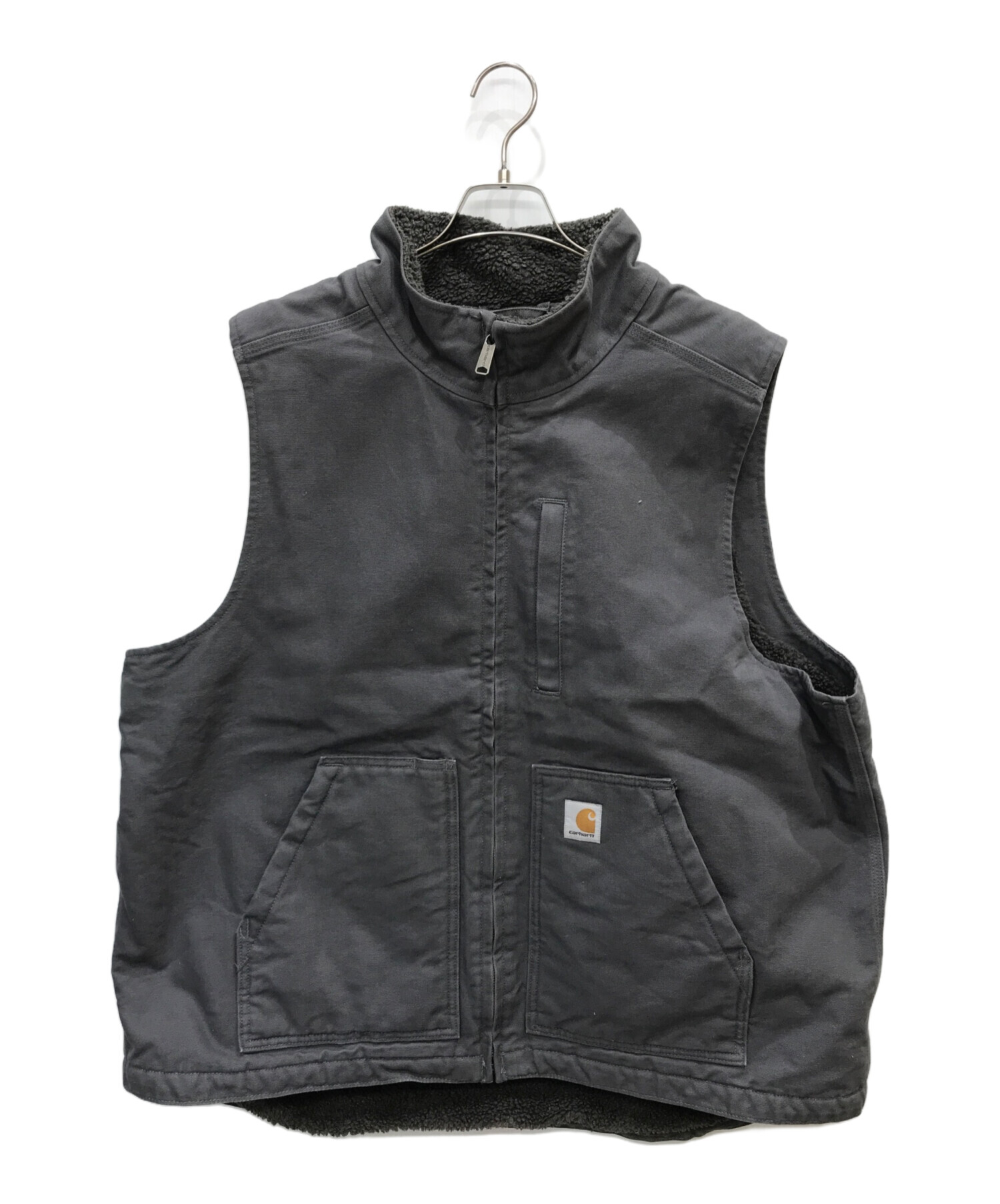 Carhartt ブラック/グレー ベスト 中古・古着通販】CarHartt (カーハート) ウォッシュダックモックネック