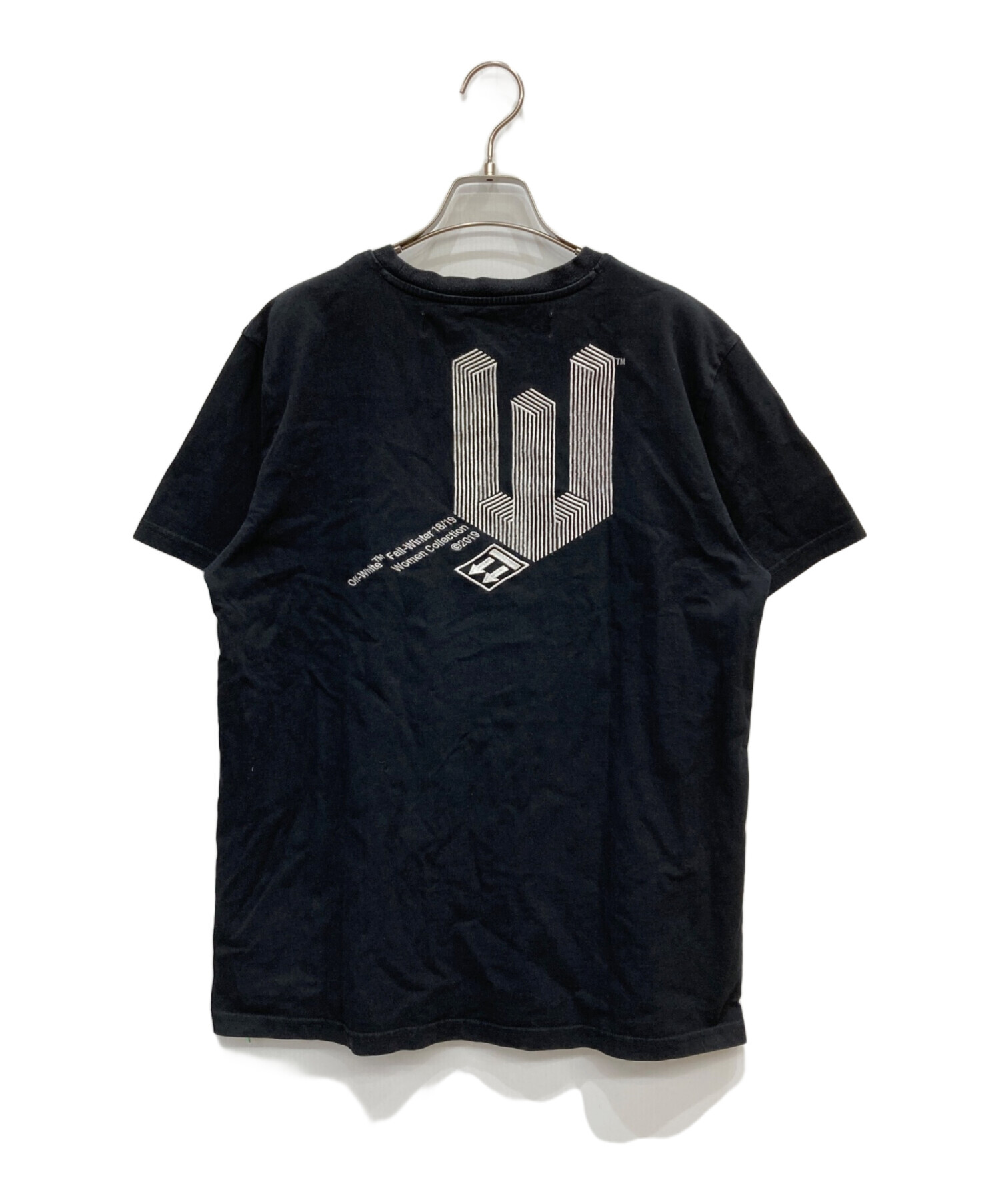 中古・古着通販】OFFWHITE (オフホワイト) 刺繍Tシャツ ブラック 