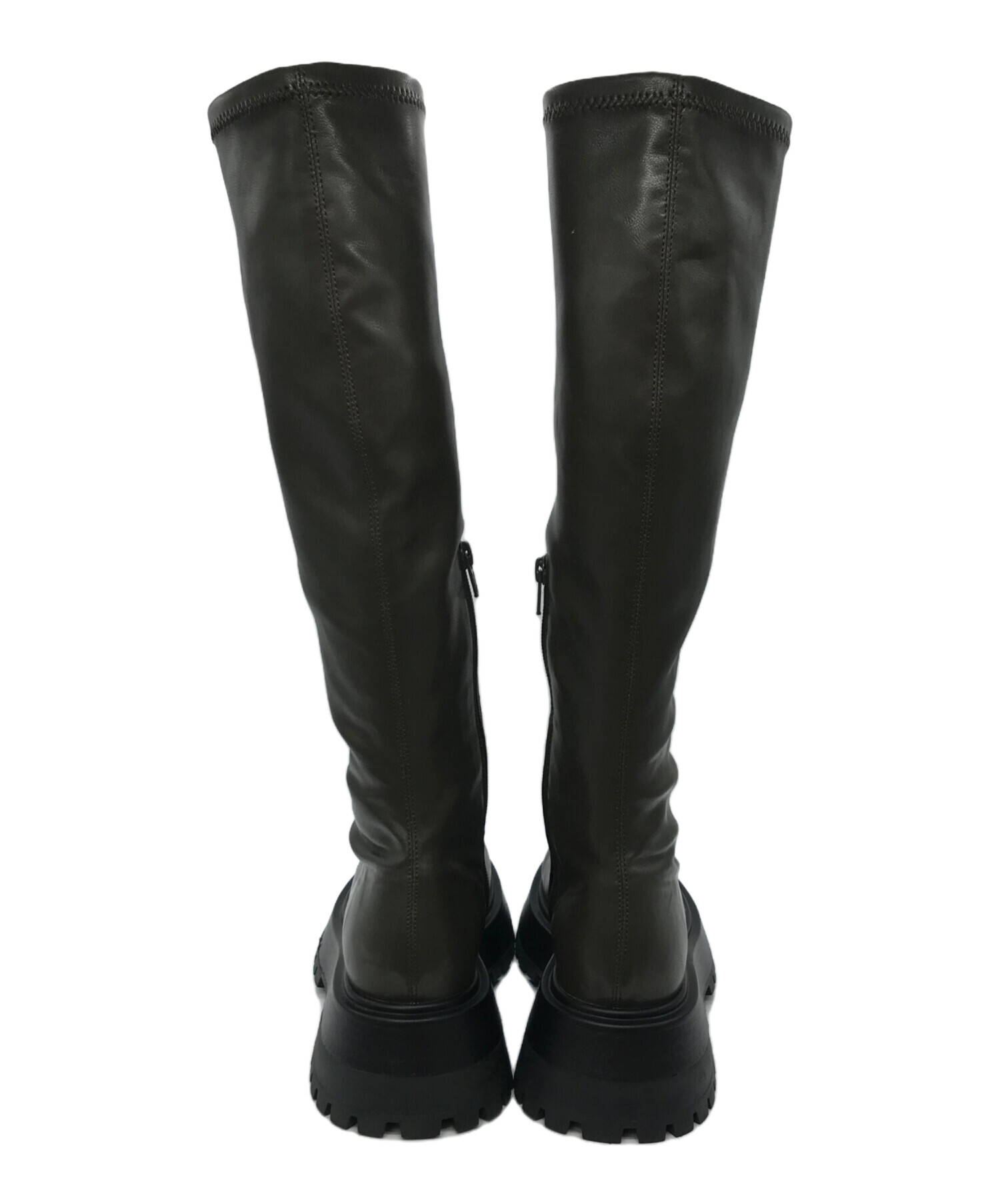中古・古着通販】moussy (マウジー) ロングブーツ オリーブ サイズ:M 