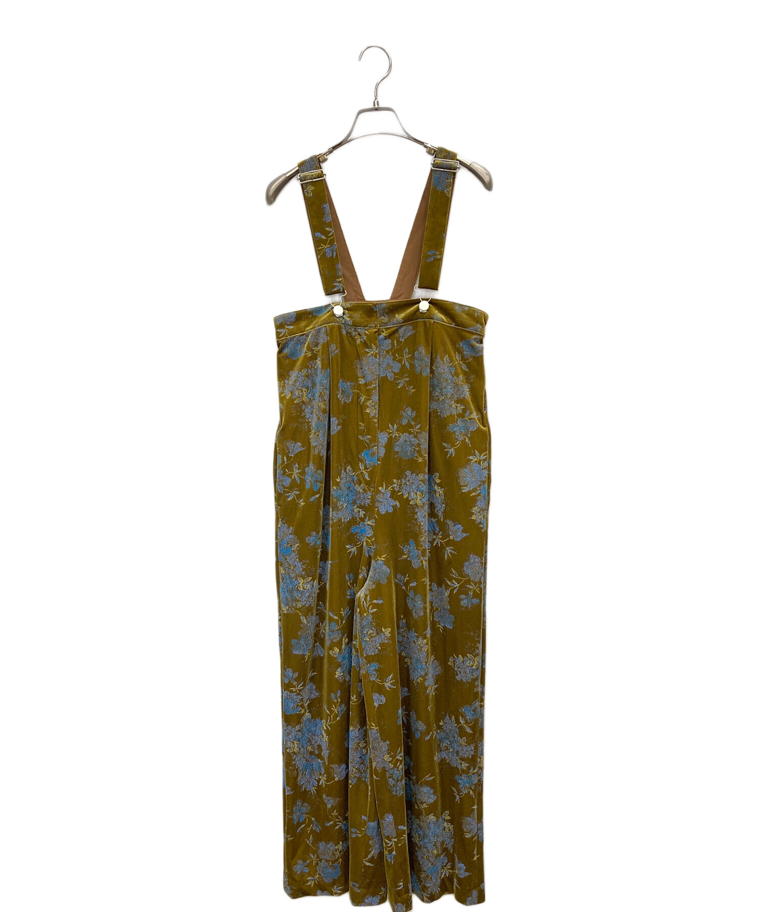 中古・古着通販】Ameri (アメリ) FLOWER PRINT VELOUR PANTS イエロー 